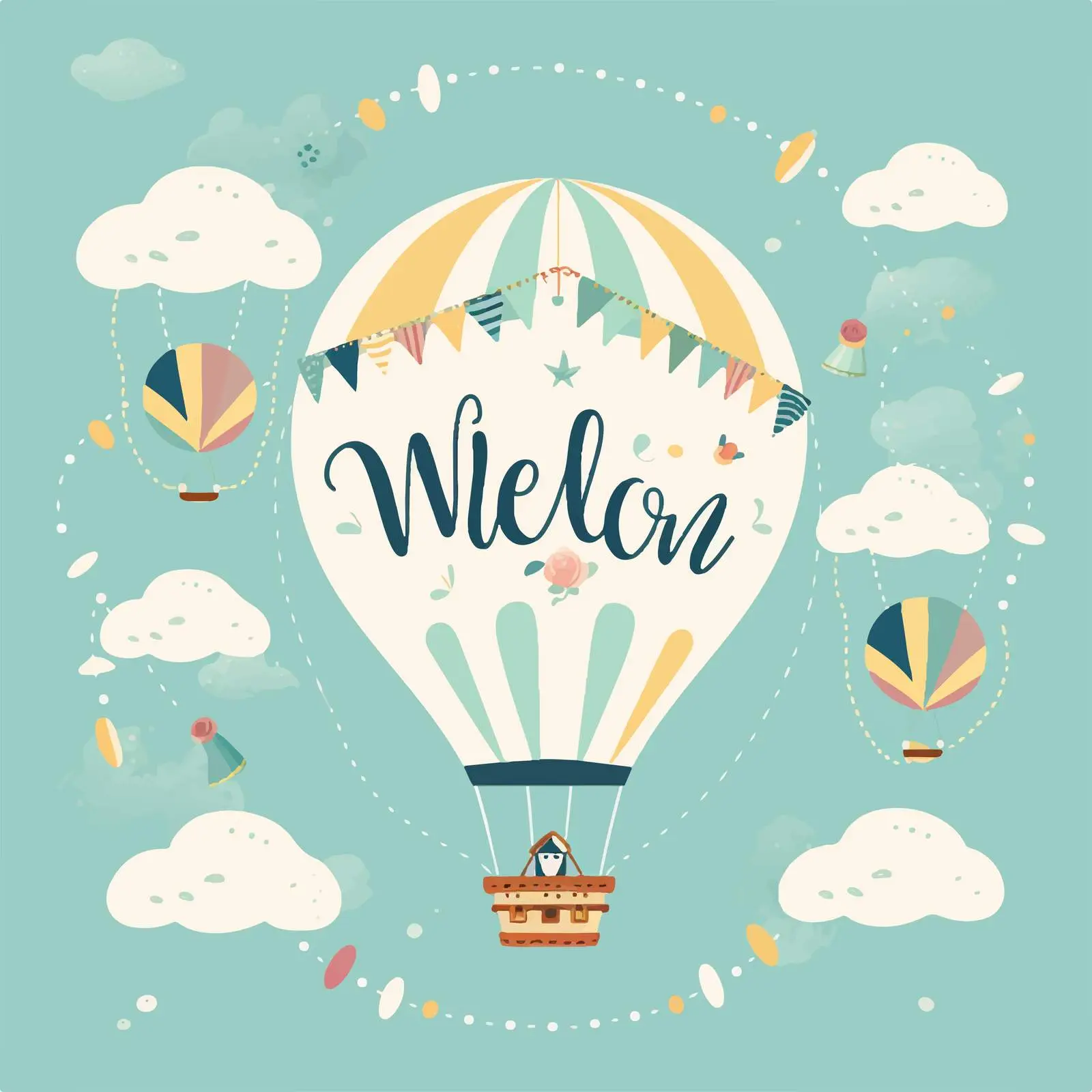 Welcome to the World Birthday Greeting Card — free download from Dotvec