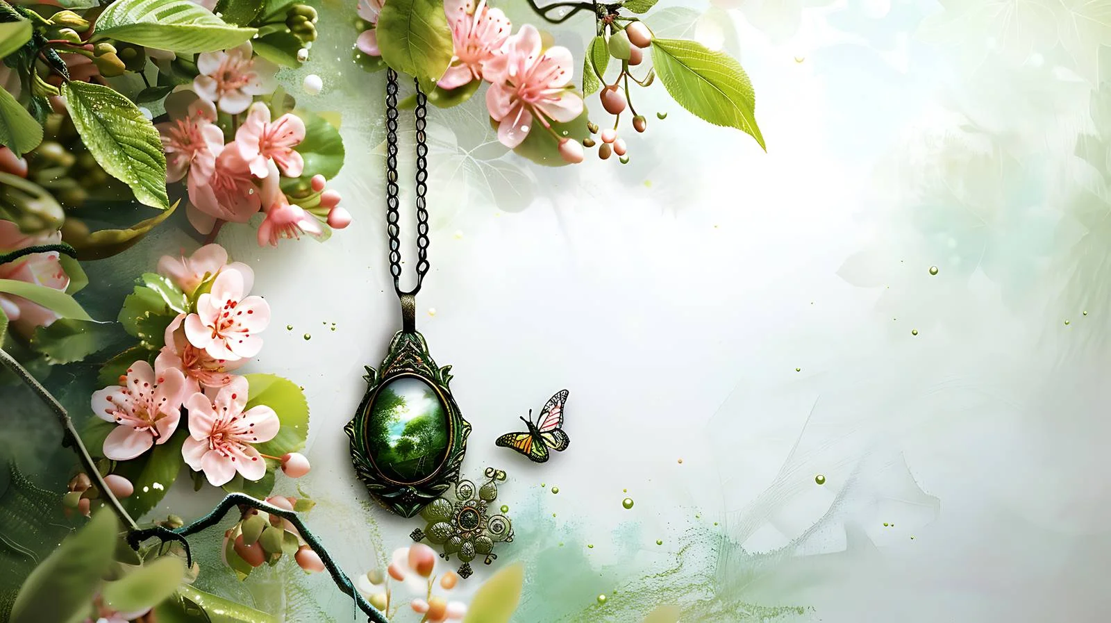 Spring Blessings Pendant Isolated — free download from Dotvec