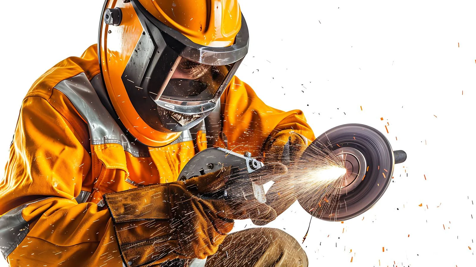 Industrial Welder Grinding in Factory — free download from Dotvec