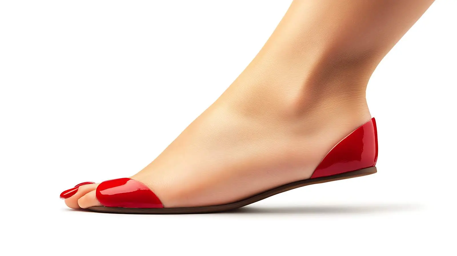 Well-Groomed Female Foot with Red Pedicure — free download from Dotvec