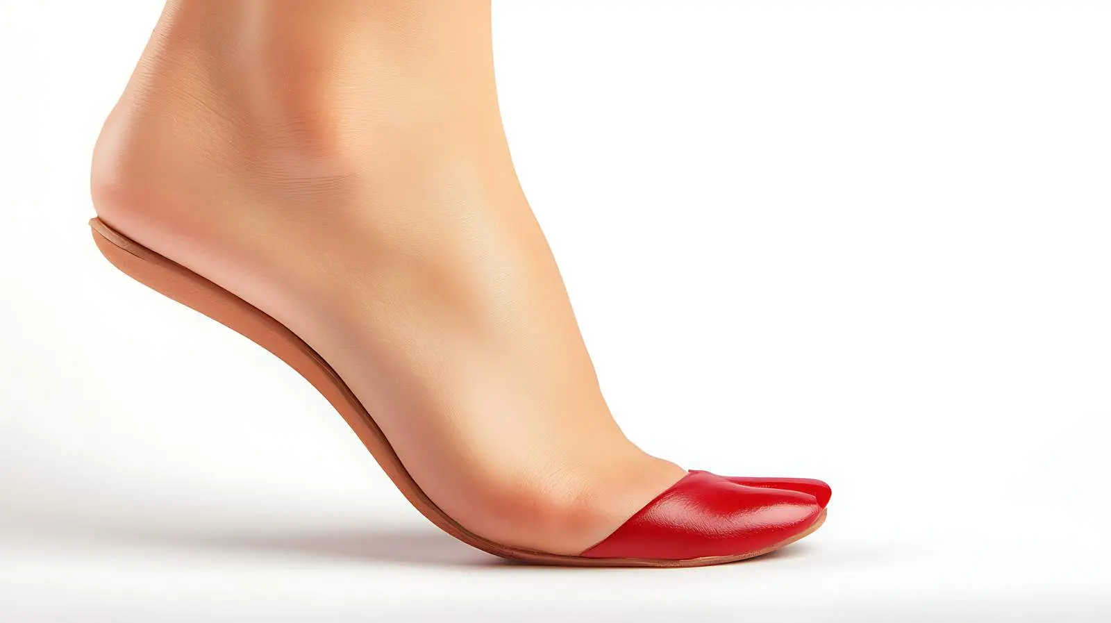 Well-Groomed Female Foot with Red Pedicure — free download from Dotvec