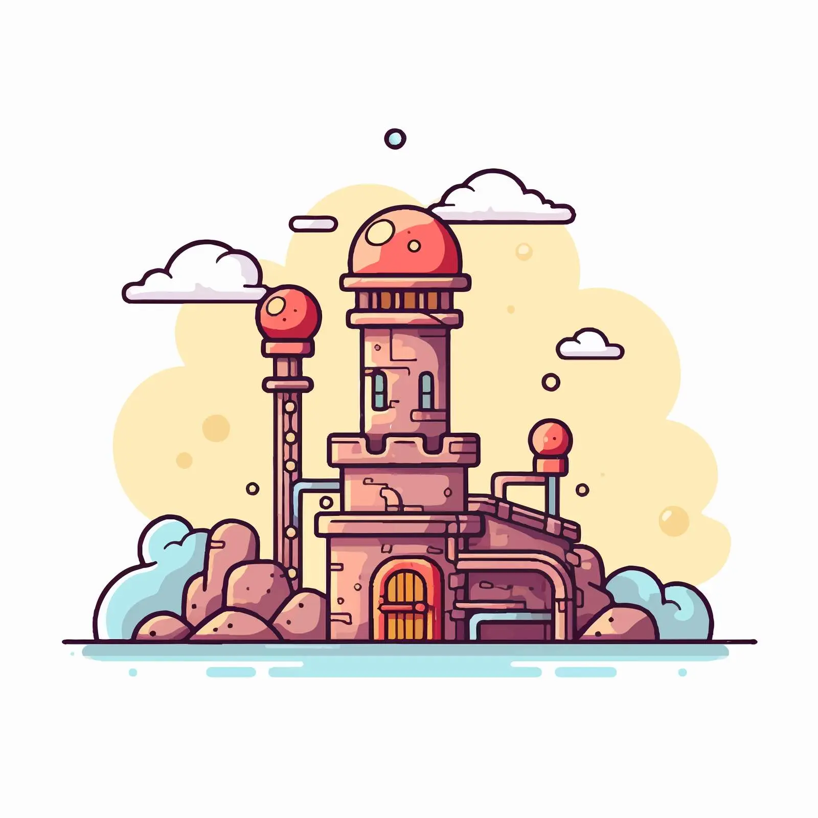 Well Line Cartoon Vector Illustration — free download from Dotvec