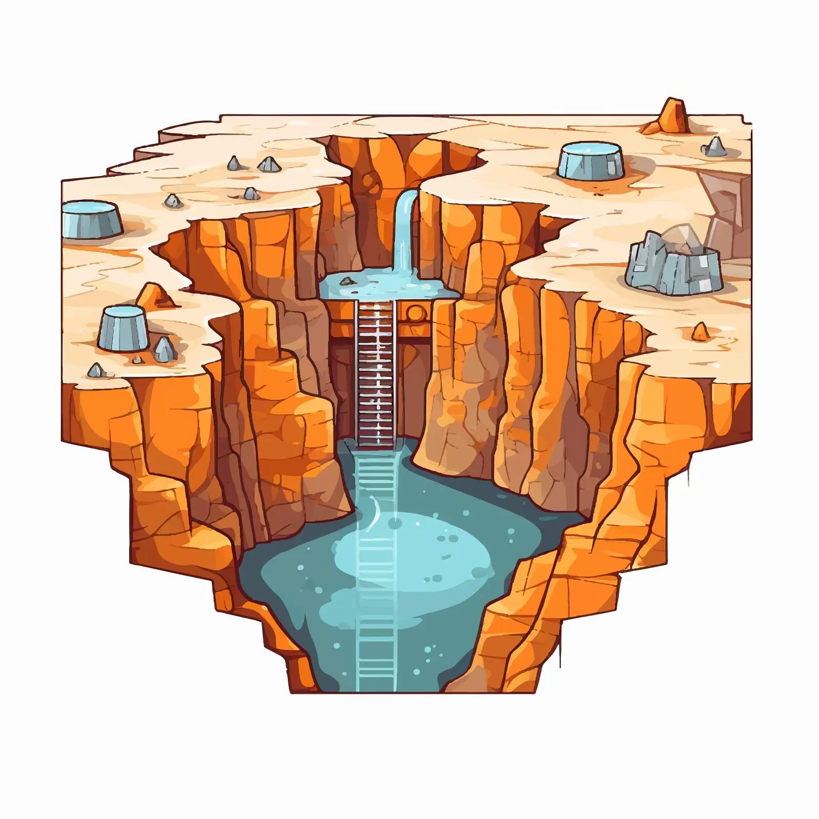 Well Line Vector Illustration on White Background — free download from Dotvec