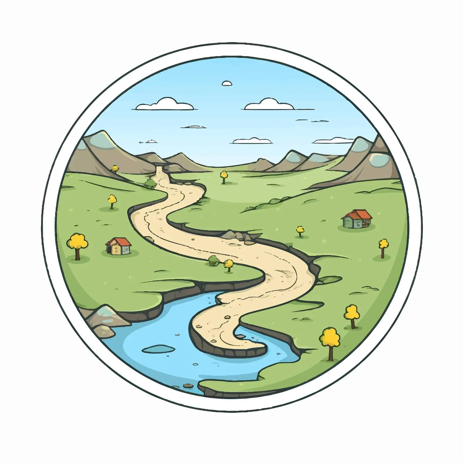 Well Line Vector Illustration on White Background — free download from Dotvec