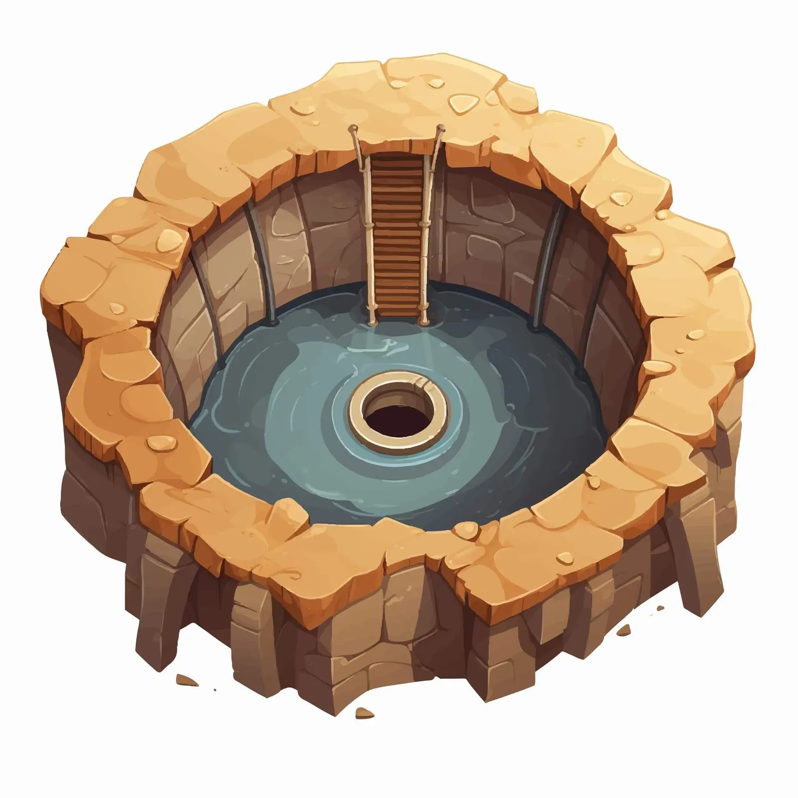 Top View Well Vector Illustration on White Background — free download from Dotvec