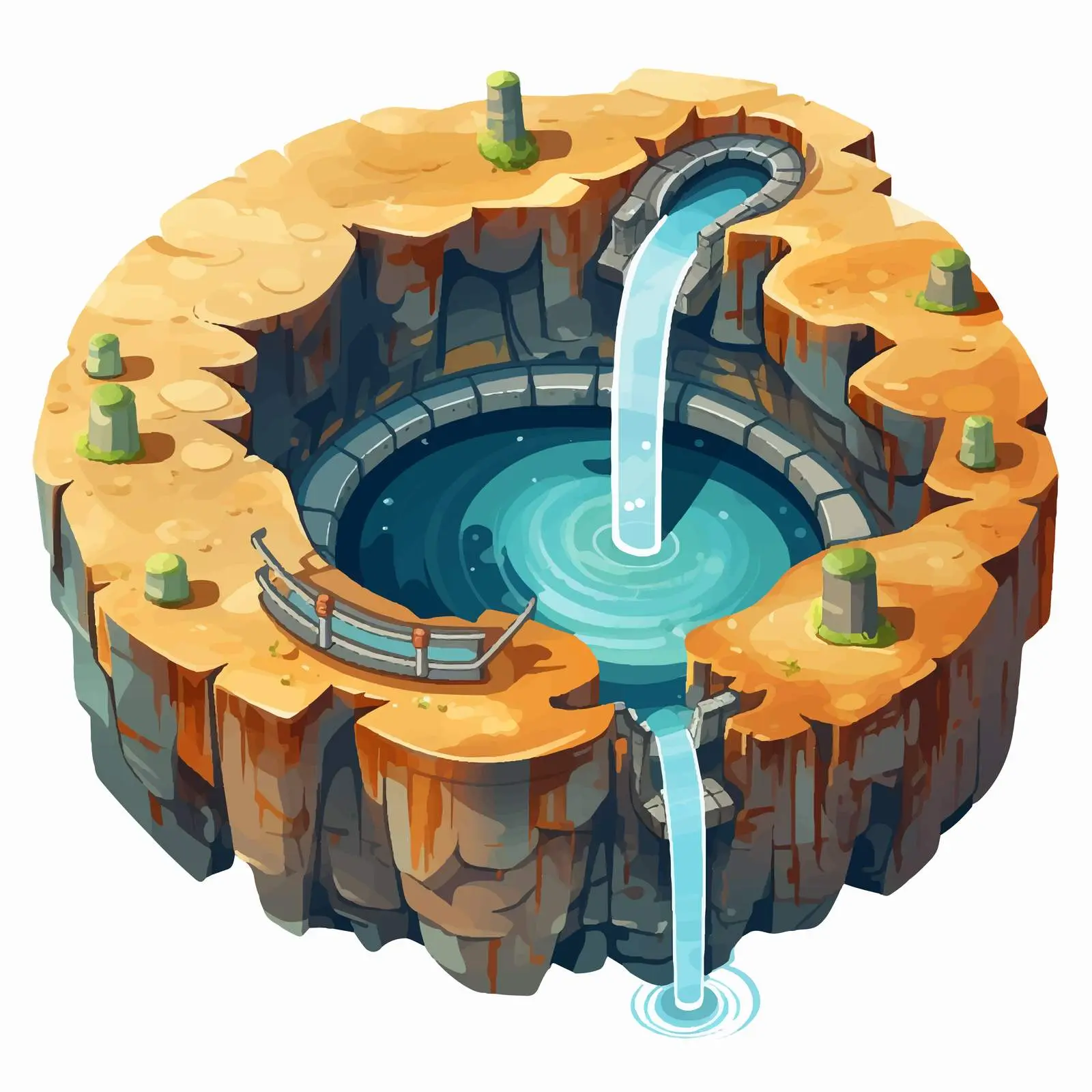 Top View Well Vector Illustration on White Background — free download from Dotvec