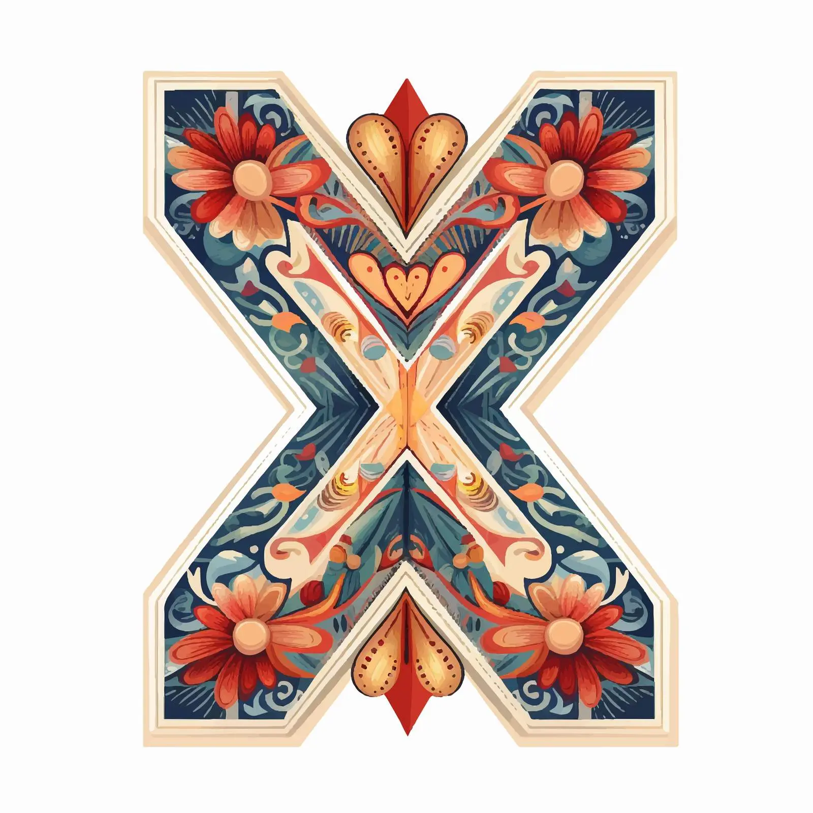 Western Retro Geometric Letter X Design Vector — free download from Dotvec