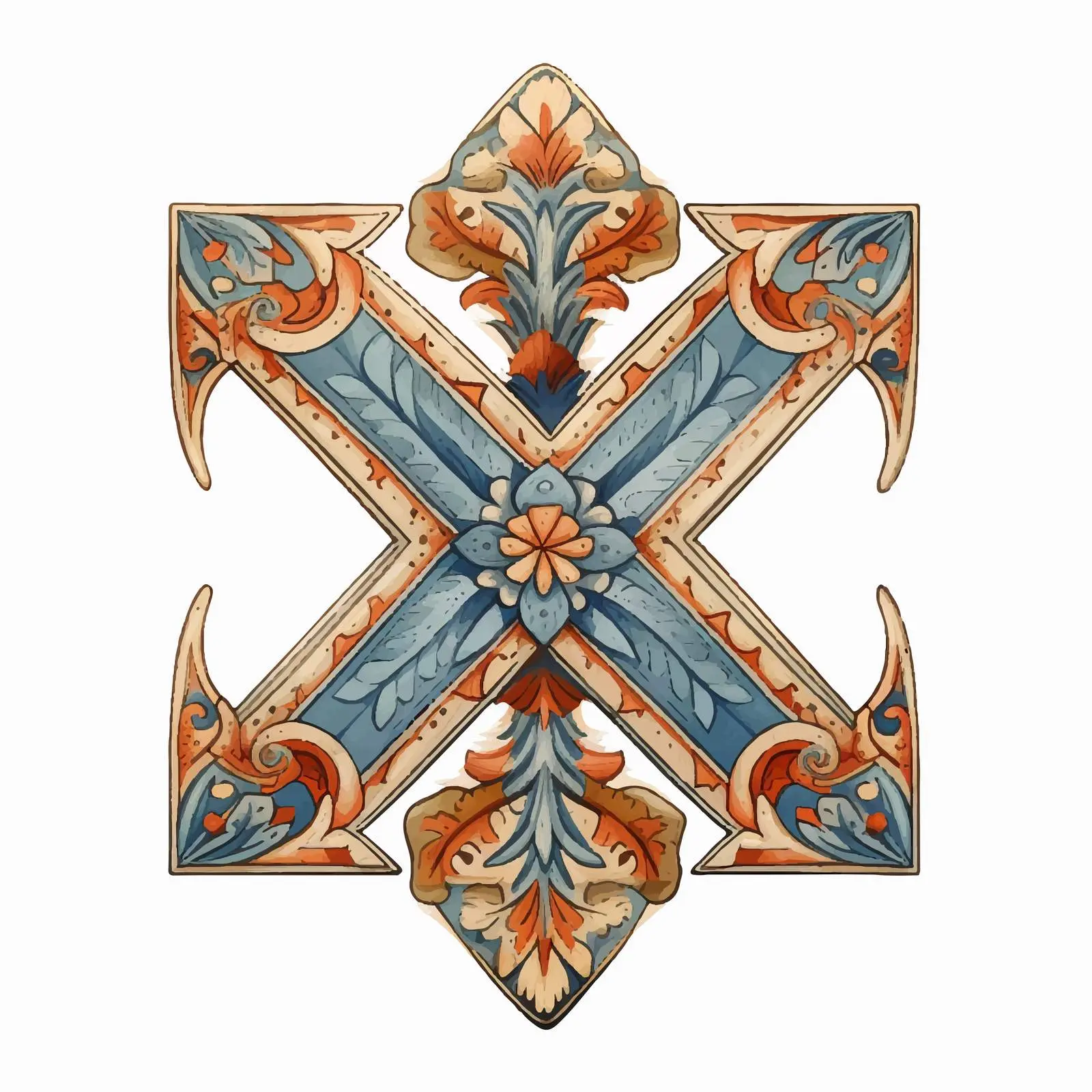 Western Retro Geometric Letter X Vector Design — free download from Dotvec