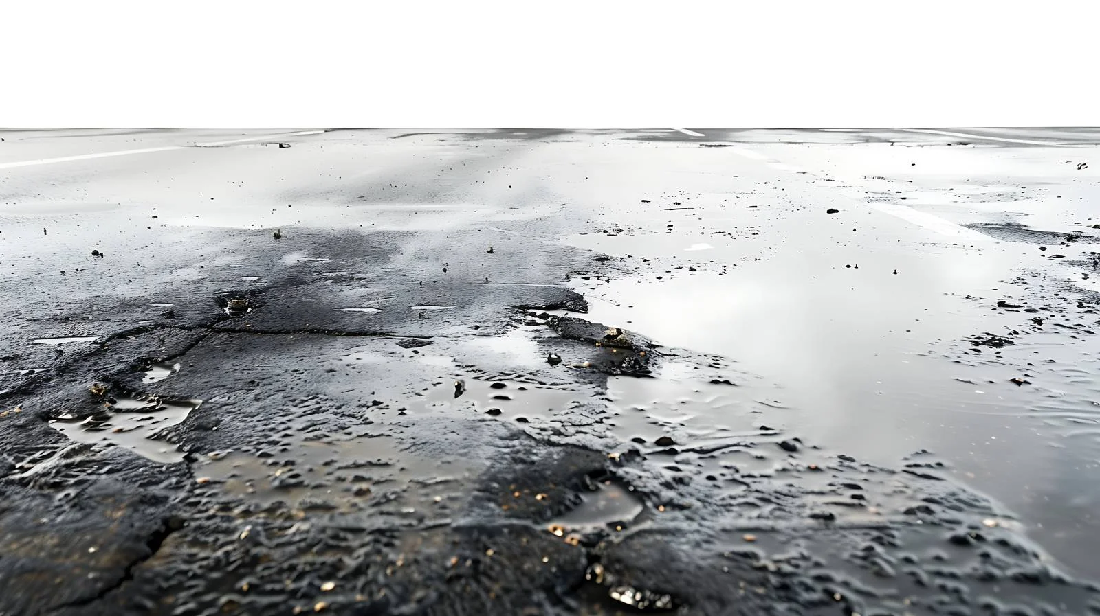 Oil spill impacts wet asphalt parking area — free download from Dotvec