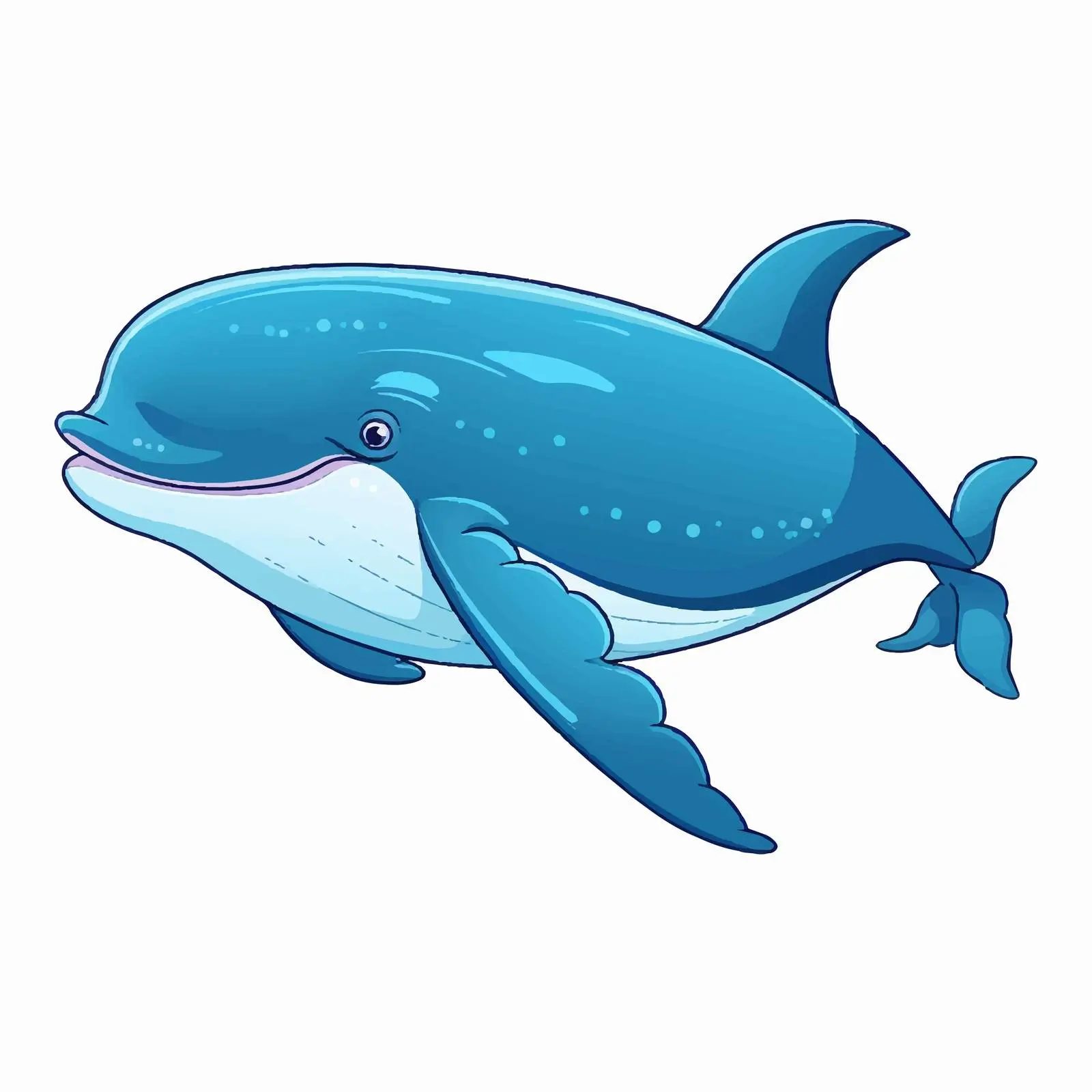 Colorful Cartoon Whale Vector Illustration — free download from Dotvec