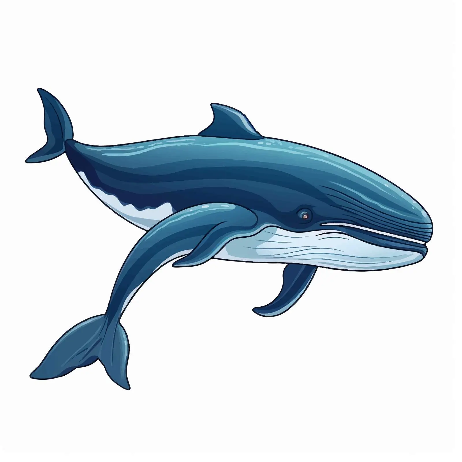 Whale Line Vector Illustration on White Background – free marine biodiversity image from Dotvec