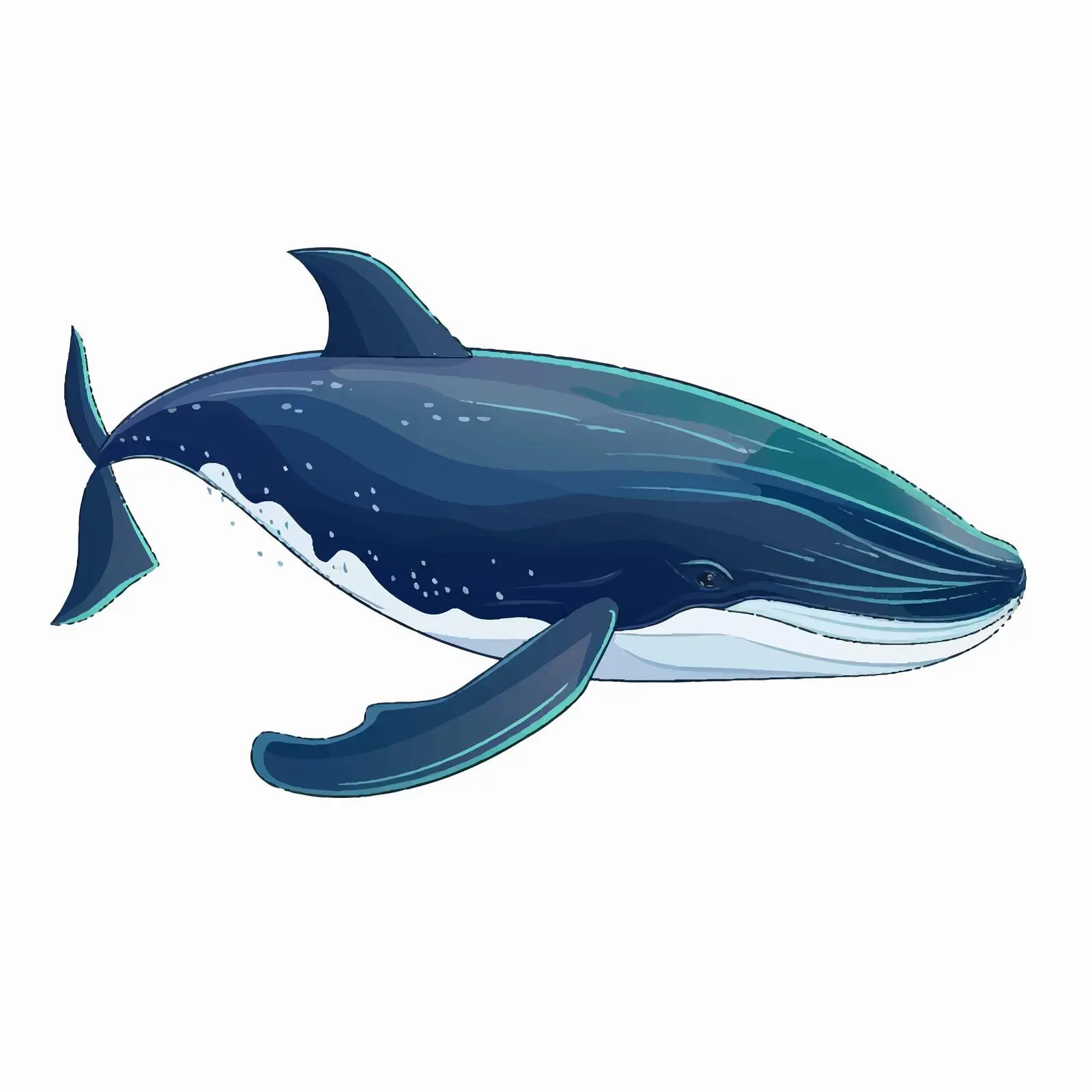 Whale Line Art Vector on White Background — free download from Dotvec