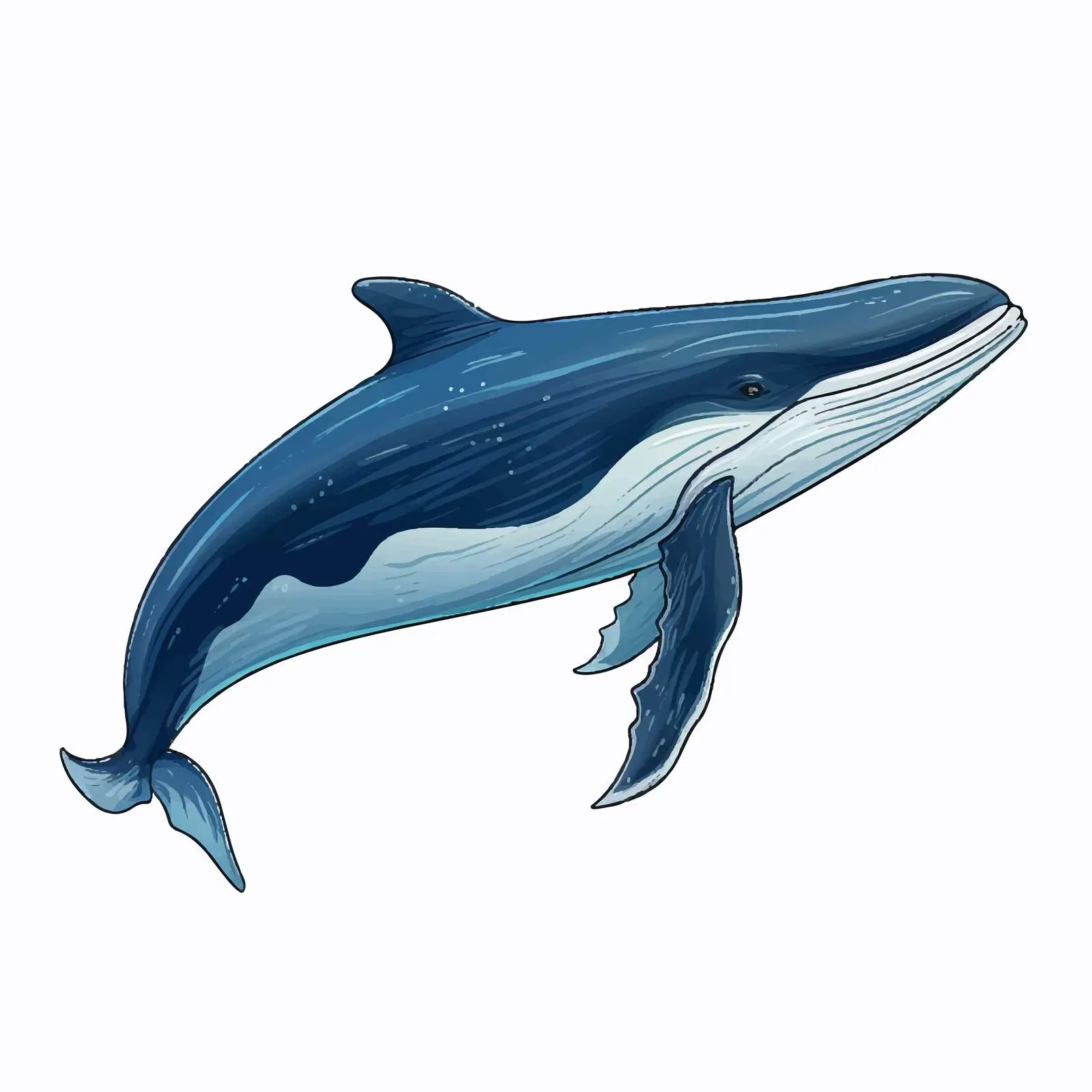 Whale Line Art Vector Illustration on White — free download from Dotvec
