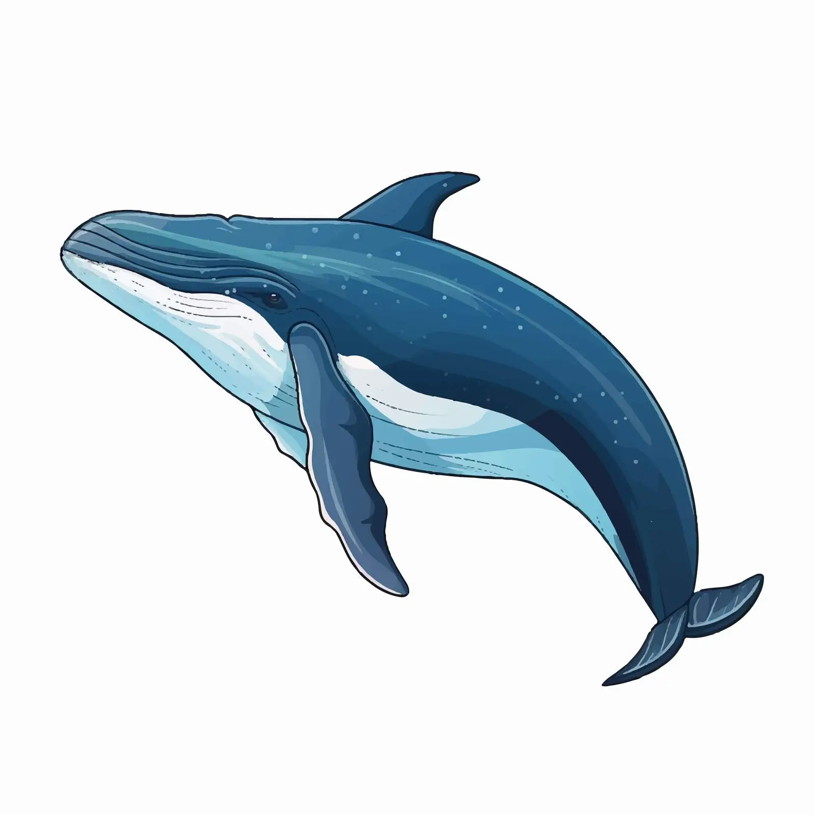 Whale Line Vector Illustration on White Background — free download from Dotvec