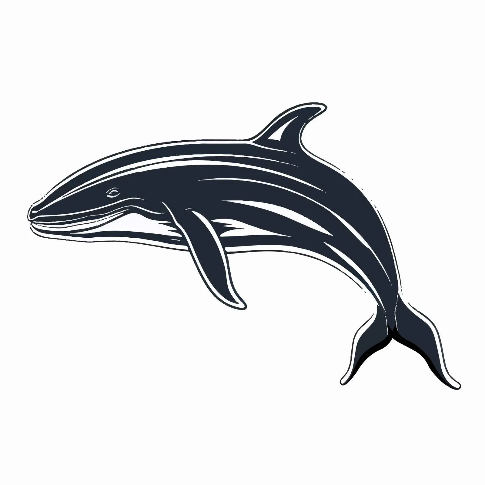 Whale Outline Vector Illustration on White Background — free download from Dotvec