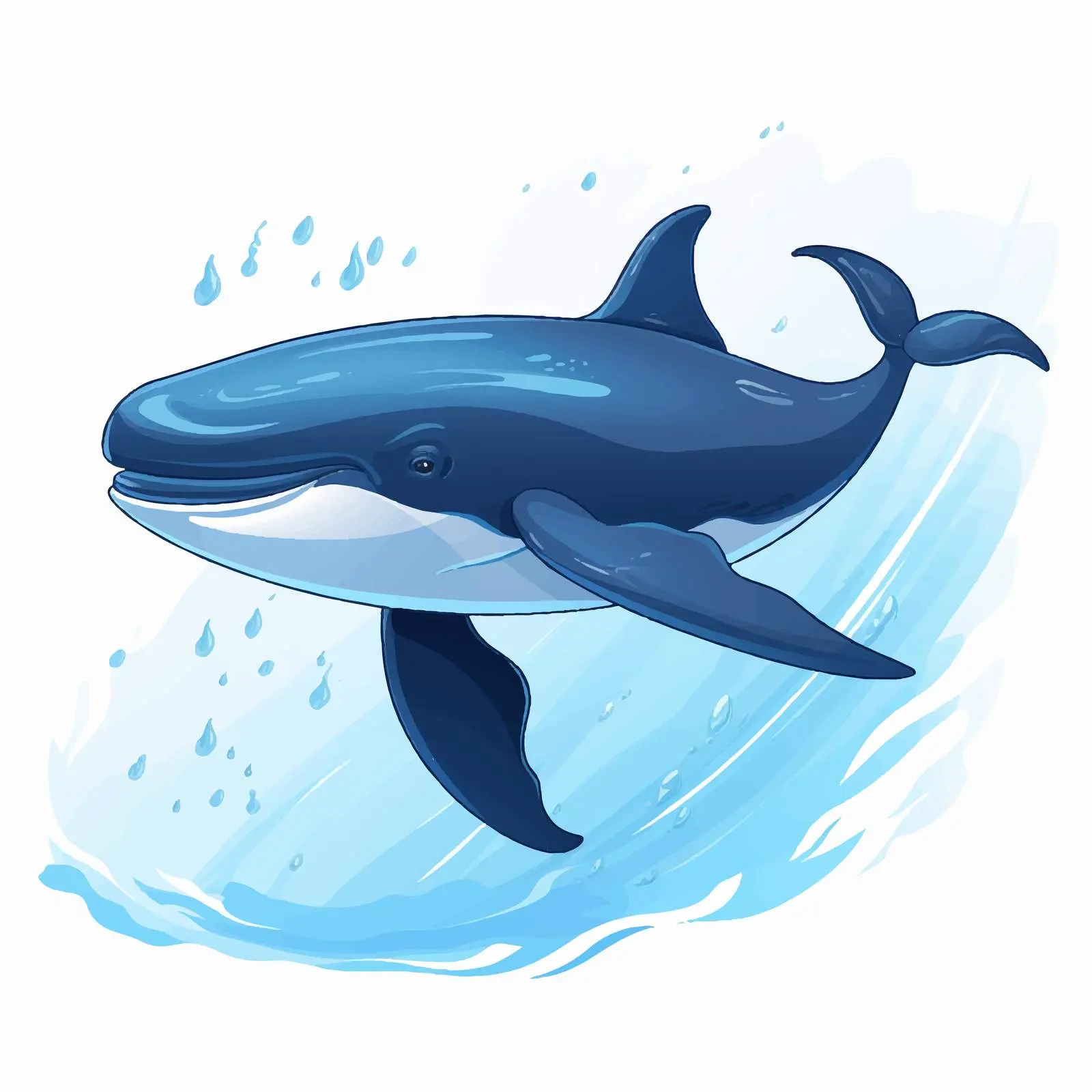 Whale Swimming Under the Ocean Illustration — free download from Dotvec