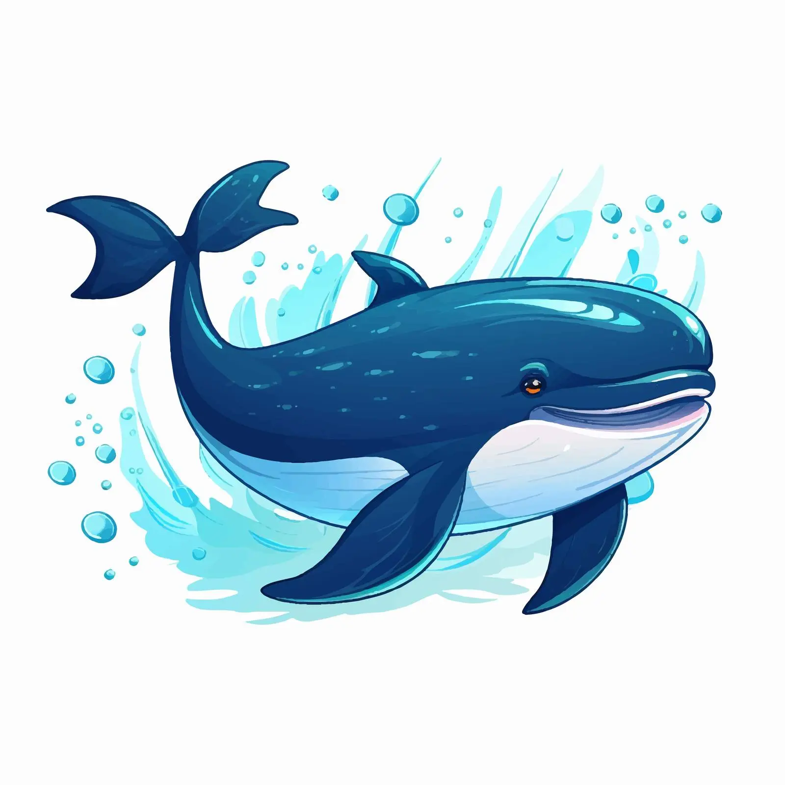 Whale Swimming Under the Ocean Vector Illustration — free download from Dotvec