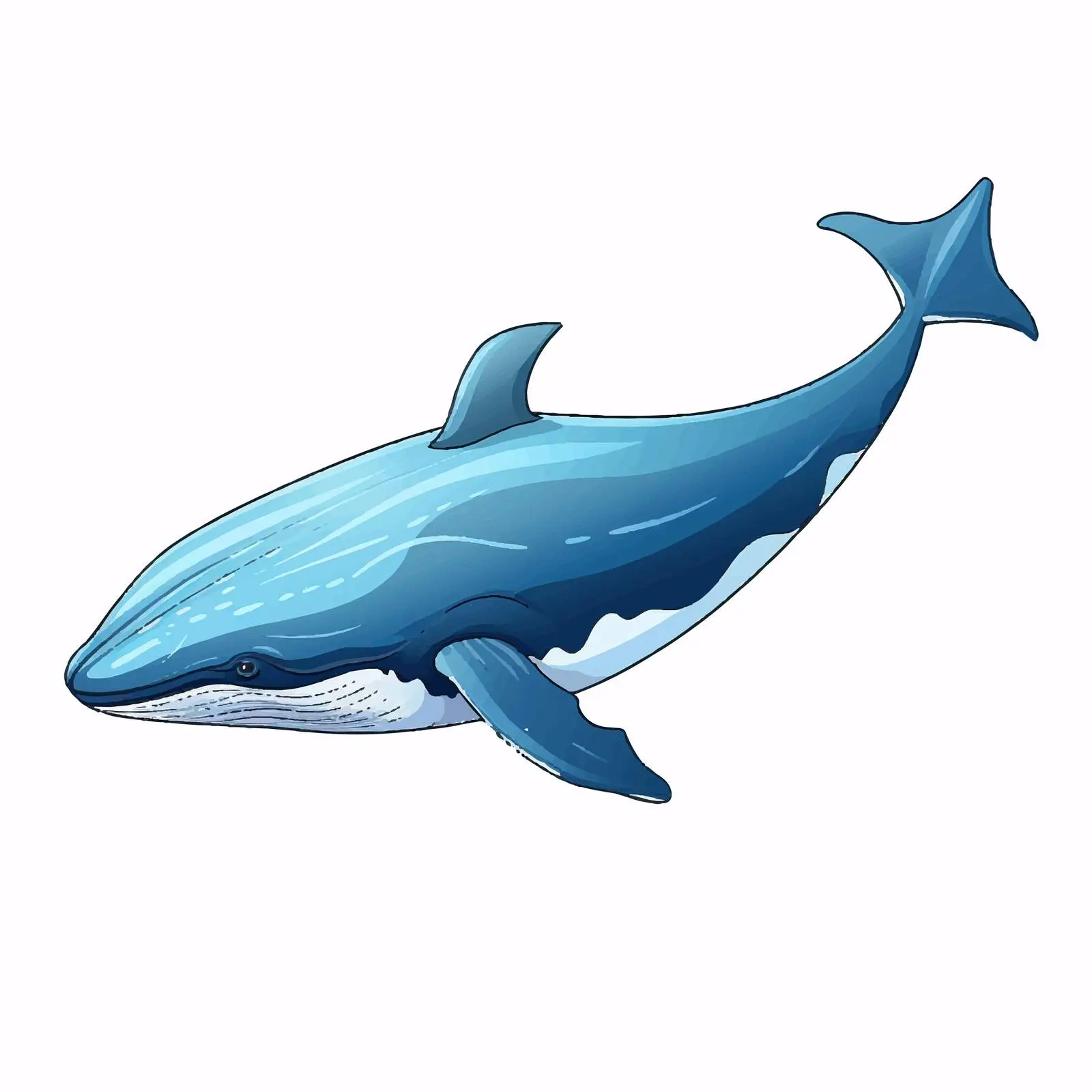 Top View Whale Vector Illustration on White Background — free download from Dotvec