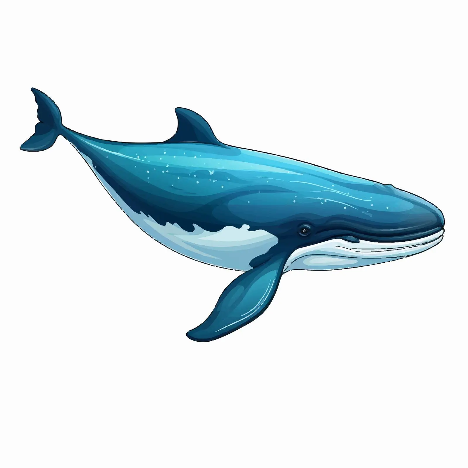 Top View Whale Vector Illustration on White Background — free download from Dotvec