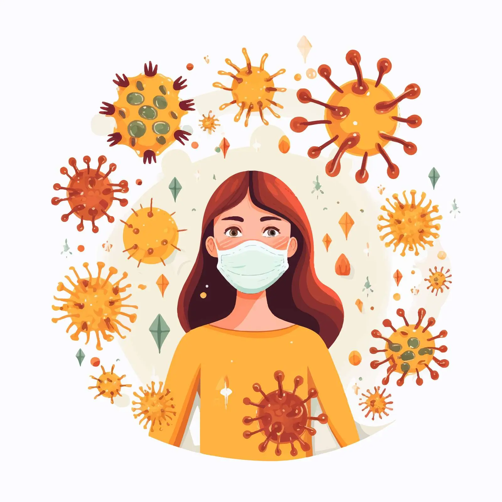 What To Do If You Have Coronavirus Illustration – free virus awareness image from Dotvec