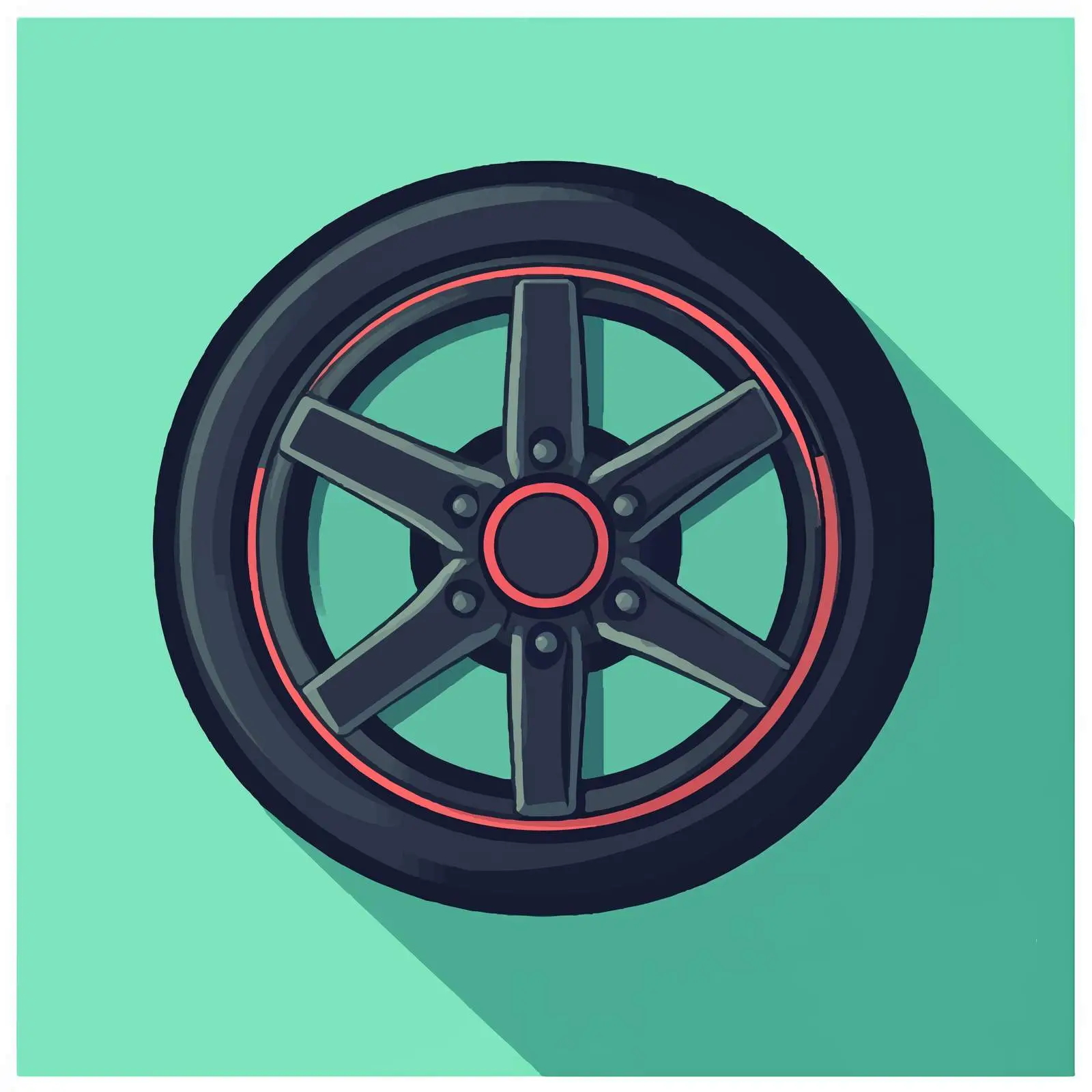 Round Rubber Tire Icon for Automobiles — free download from Dotvec