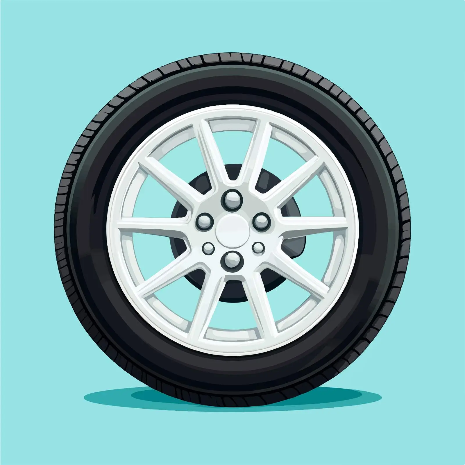 Round Rubber Automobile Tire Icon — free download from Dotvec