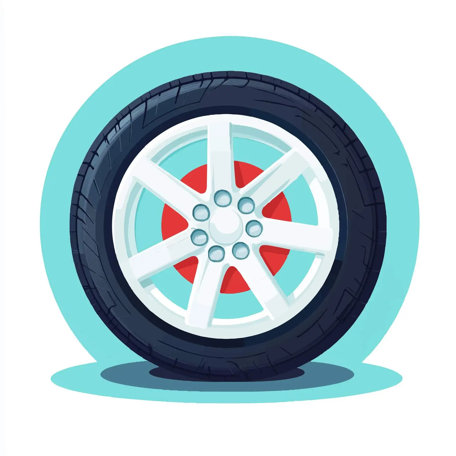 Round Rubber Automobile Tyre Icon — free download from Dotvec