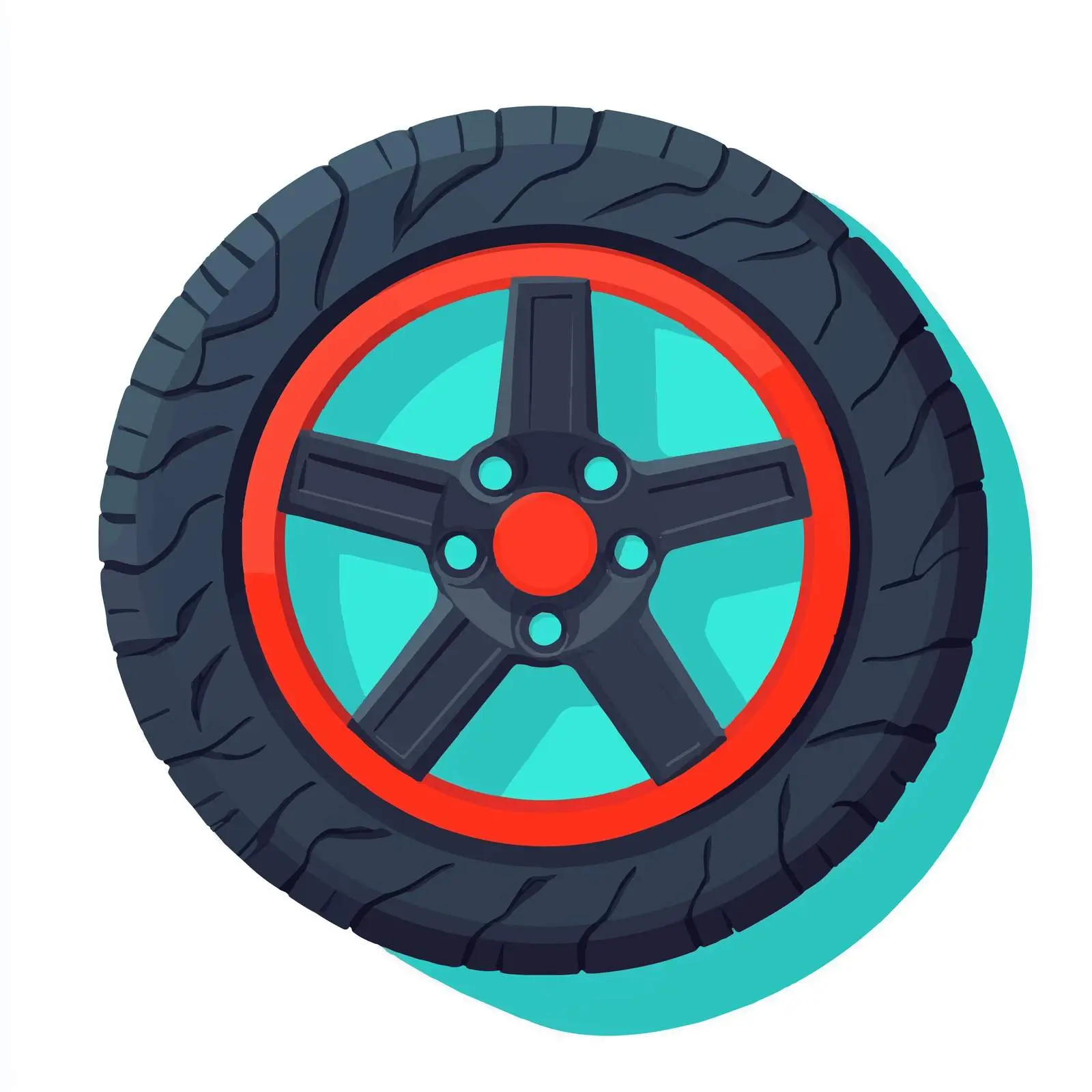 Round Rubber Automobile Wheel and Tyre Icon — free download from Dotvec
