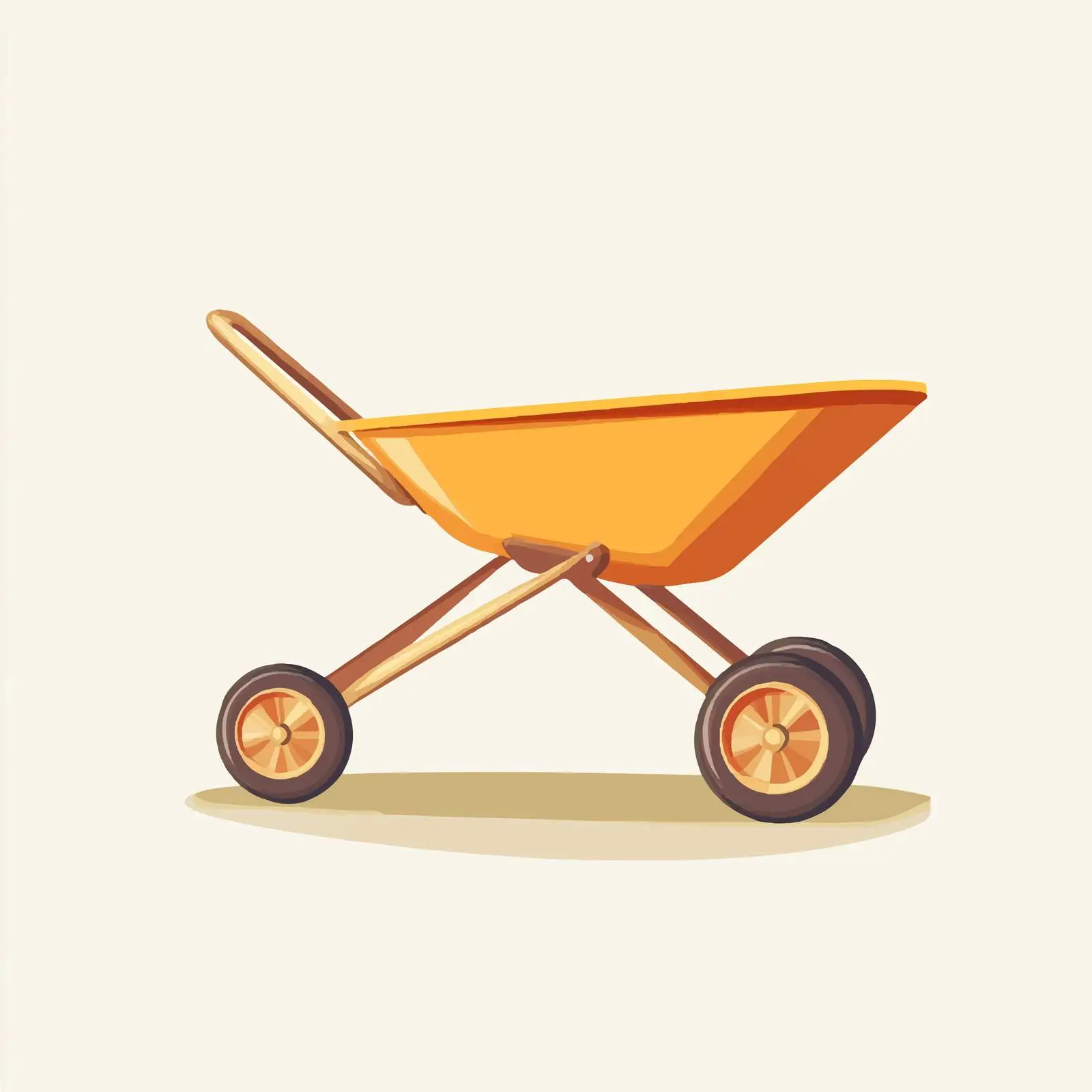 Flat Vector Illustration of Isolated Wheelbarrow — free download from Dotvec