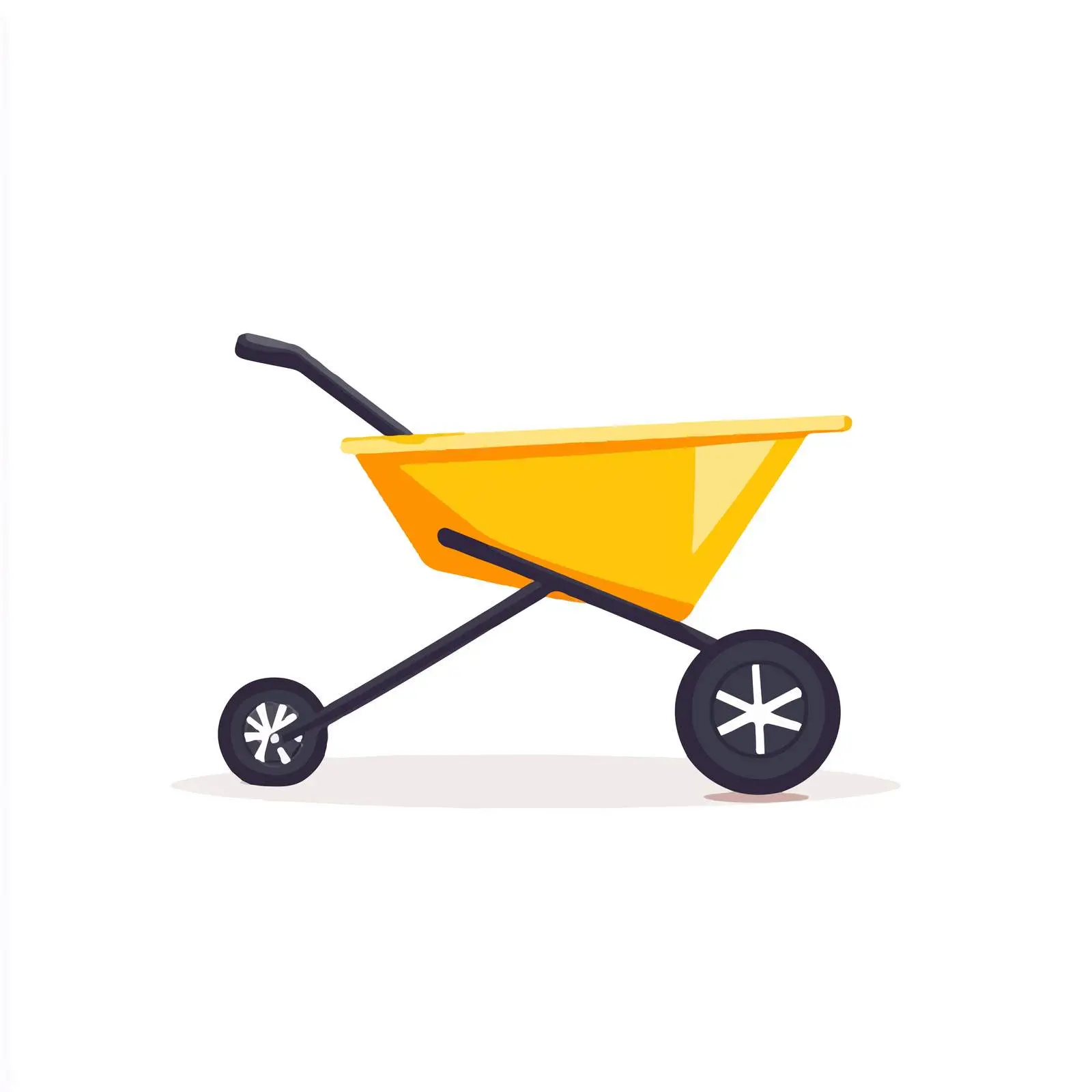 Flat Vector Illustration of Wheelbarrow on White Background — free download from Dotvec