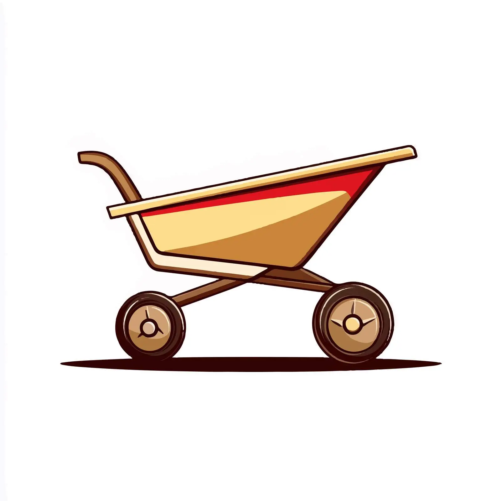Flat Vector Illustration of Isolated Wheelbarrow — free download from Dotvec
