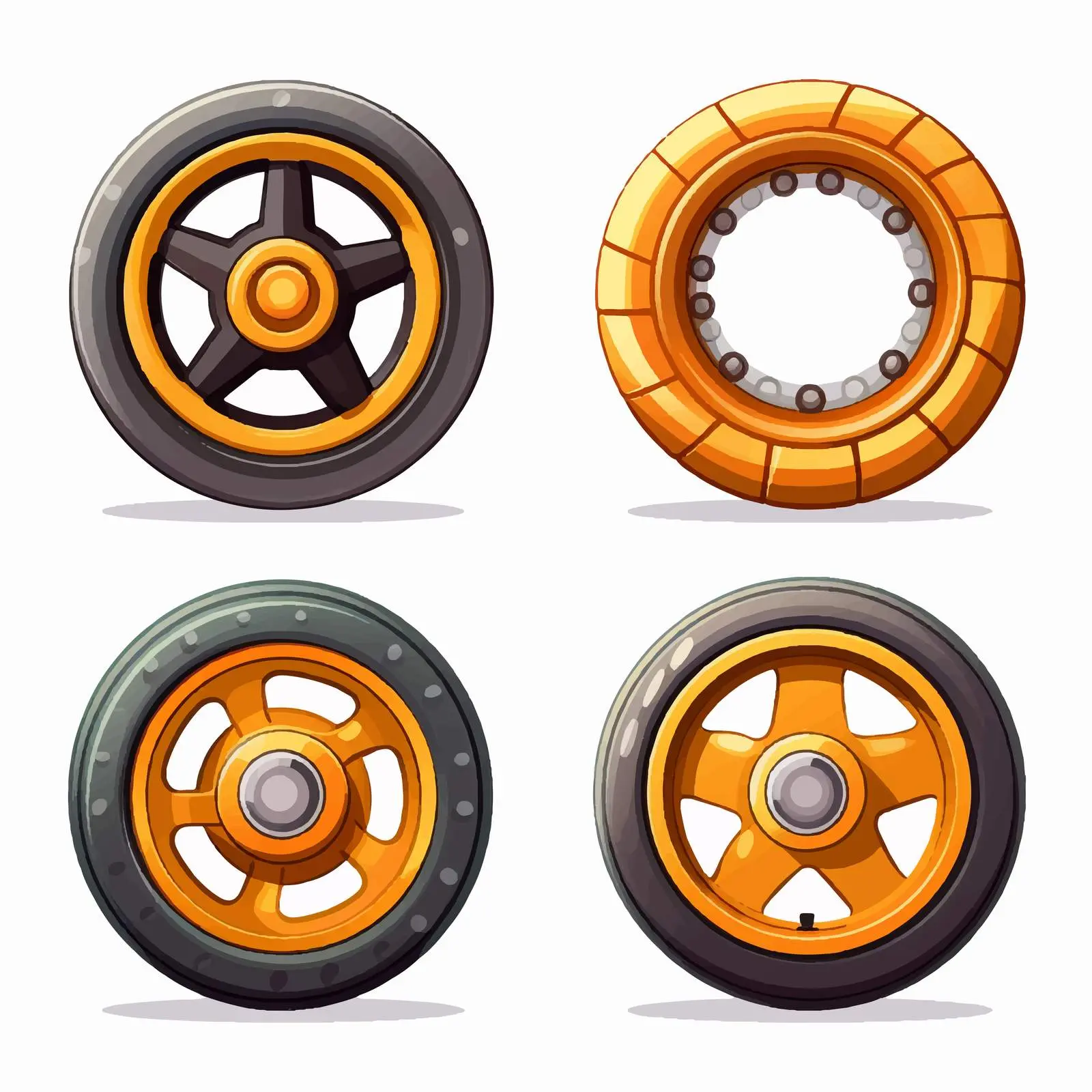 Isolated Vector Illustration of Wheels on White Background — free download from Dotvec