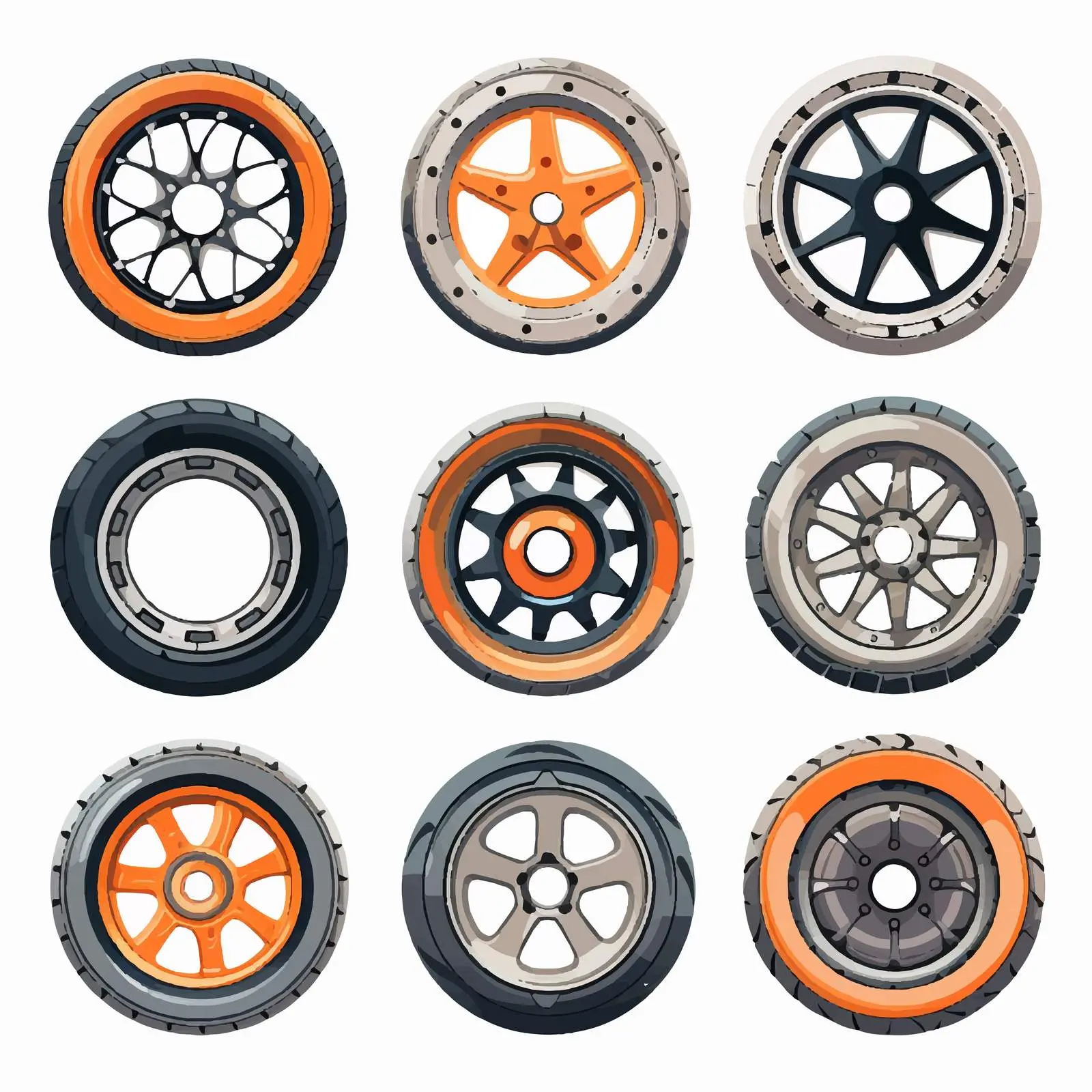 Isolated Wheels Vector Illustration on White Background — free download from Dotvec