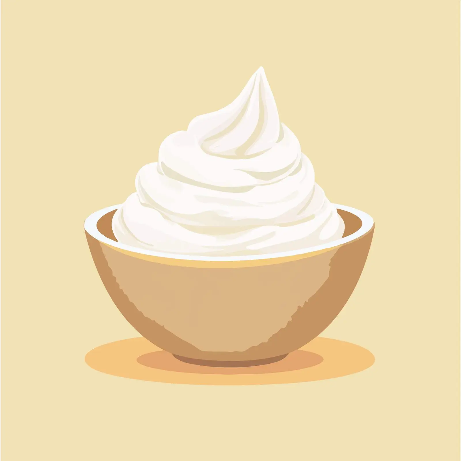 Whipped Cream Bowl Flat Vector Illustration — free download from Dotvec