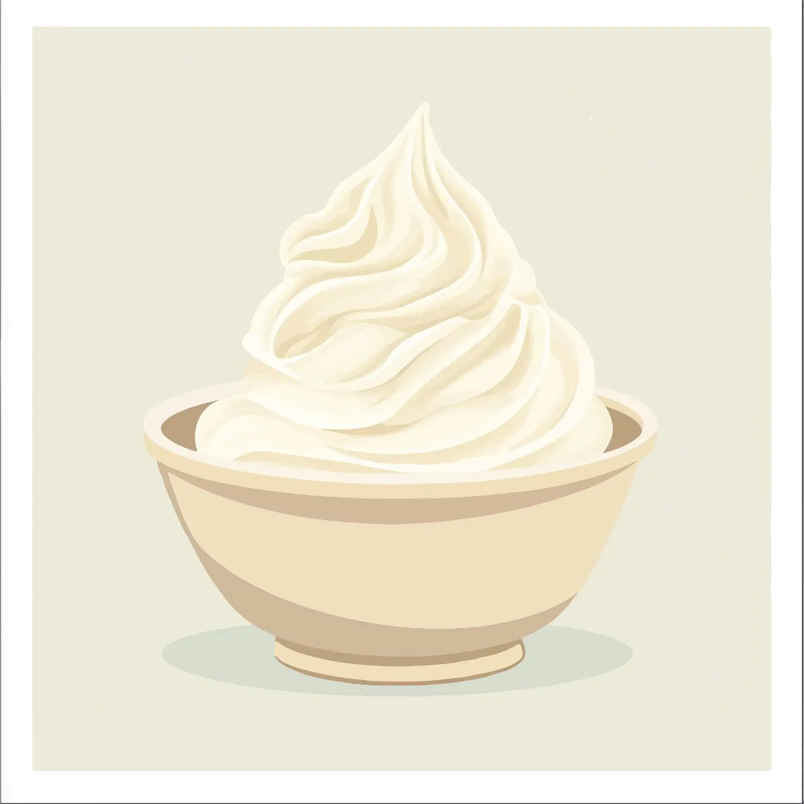 Whipped Cream Bowl Flat Vector Illustration – free creamer image from Dotvec