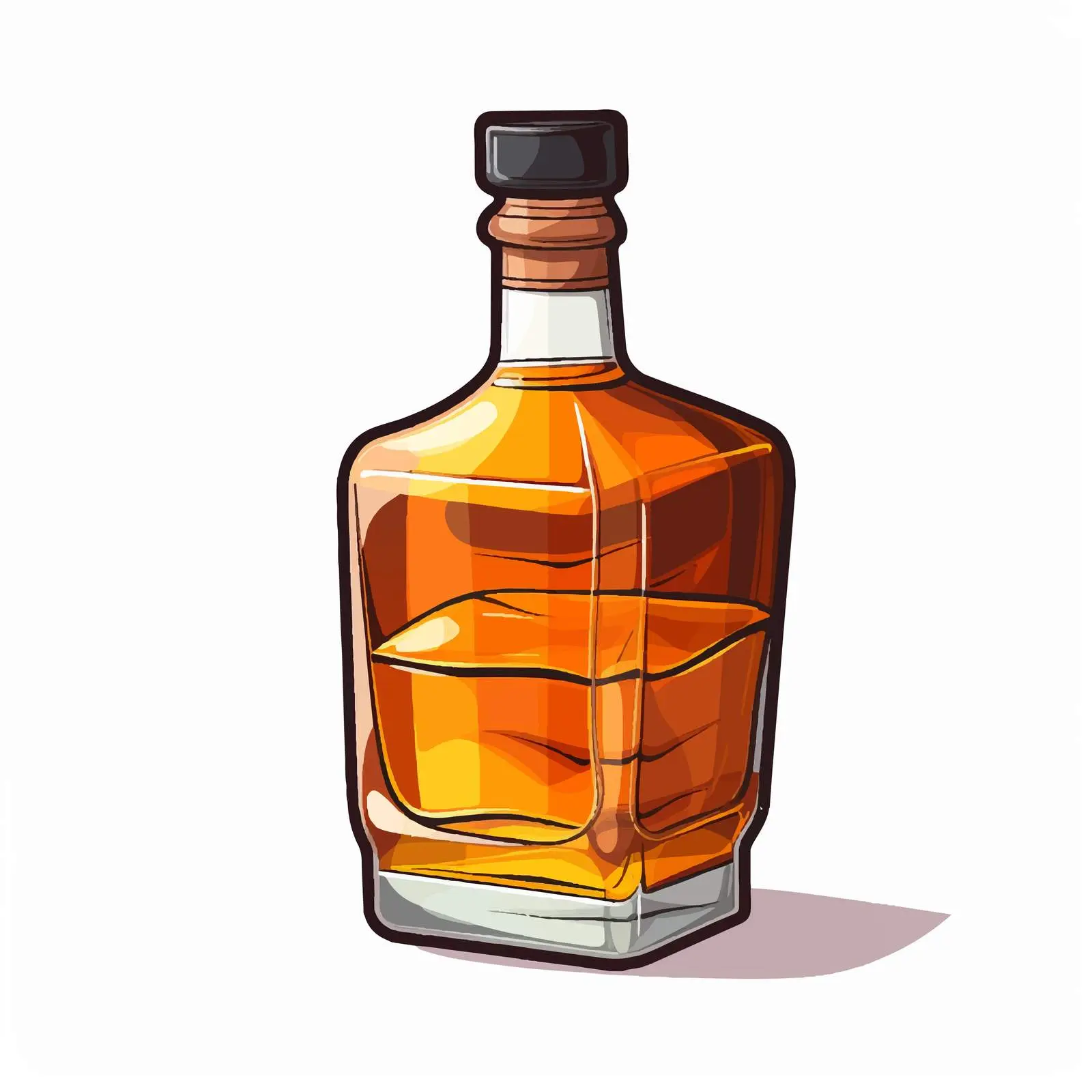 Cartoon Whiskey Bottle Drink Icon Vector Illustration – free tasting image from Dotvec