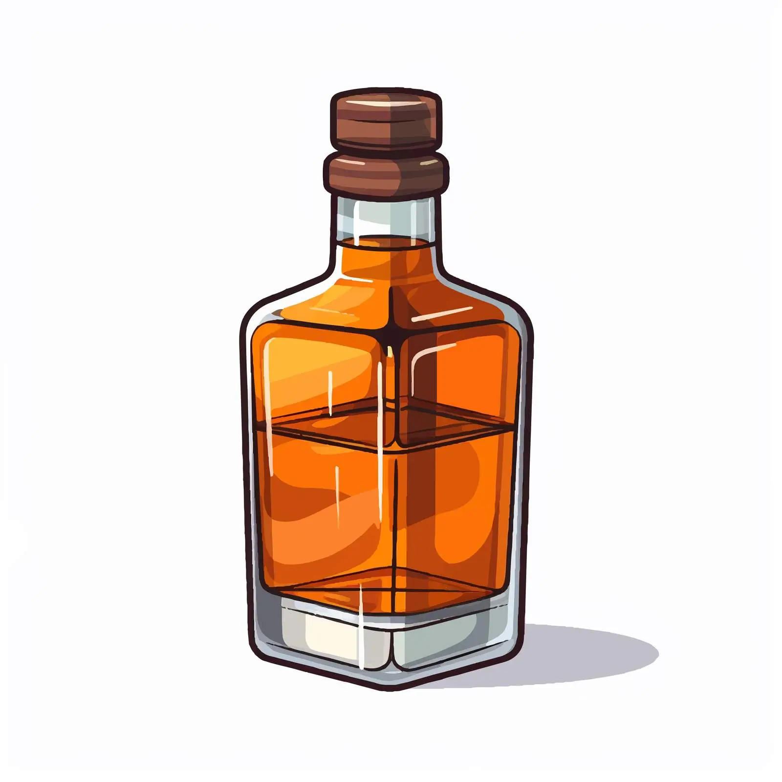Cartoon Whiskey Bottle Vector Illustration – free liquor image from Dotvec