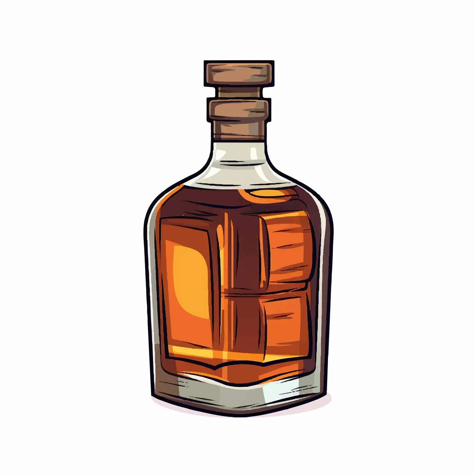 Cartoon Whiskey Bottle Drink Vector Illustration – free tasting image from Dotvec