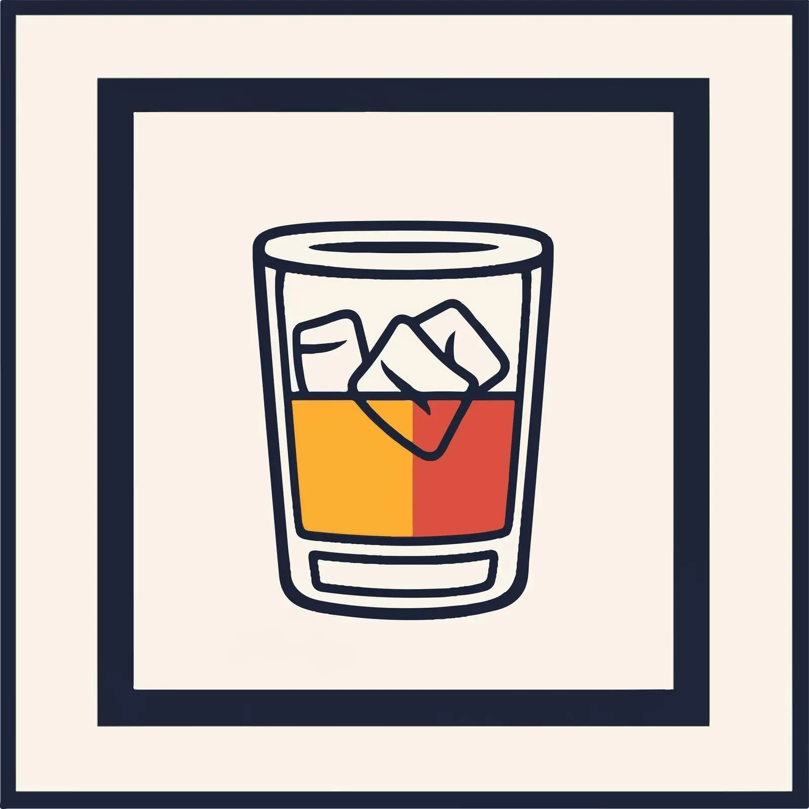 Whiskey with Ice Cubes Outline Icon — free download from Dotvec