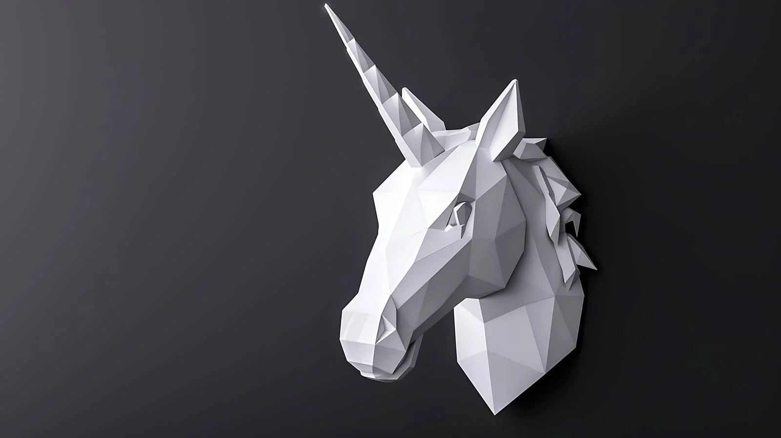 White 3D Papercraft Unicorn Head Model — free download from Dotvec