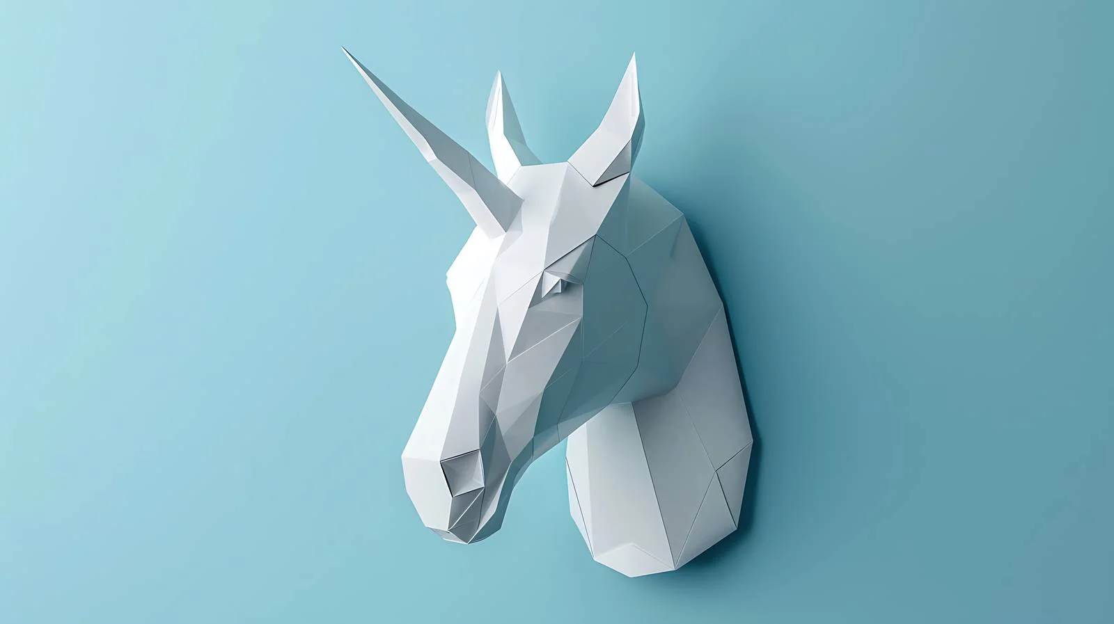 White Unicorn 3D Papercraft Model — free download from Dotvec