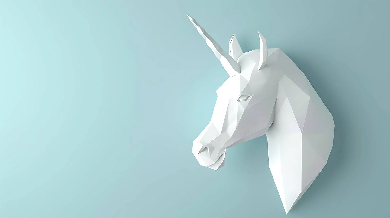 3D Unicorn Papercraft Model on Blue — free download from Dotvec