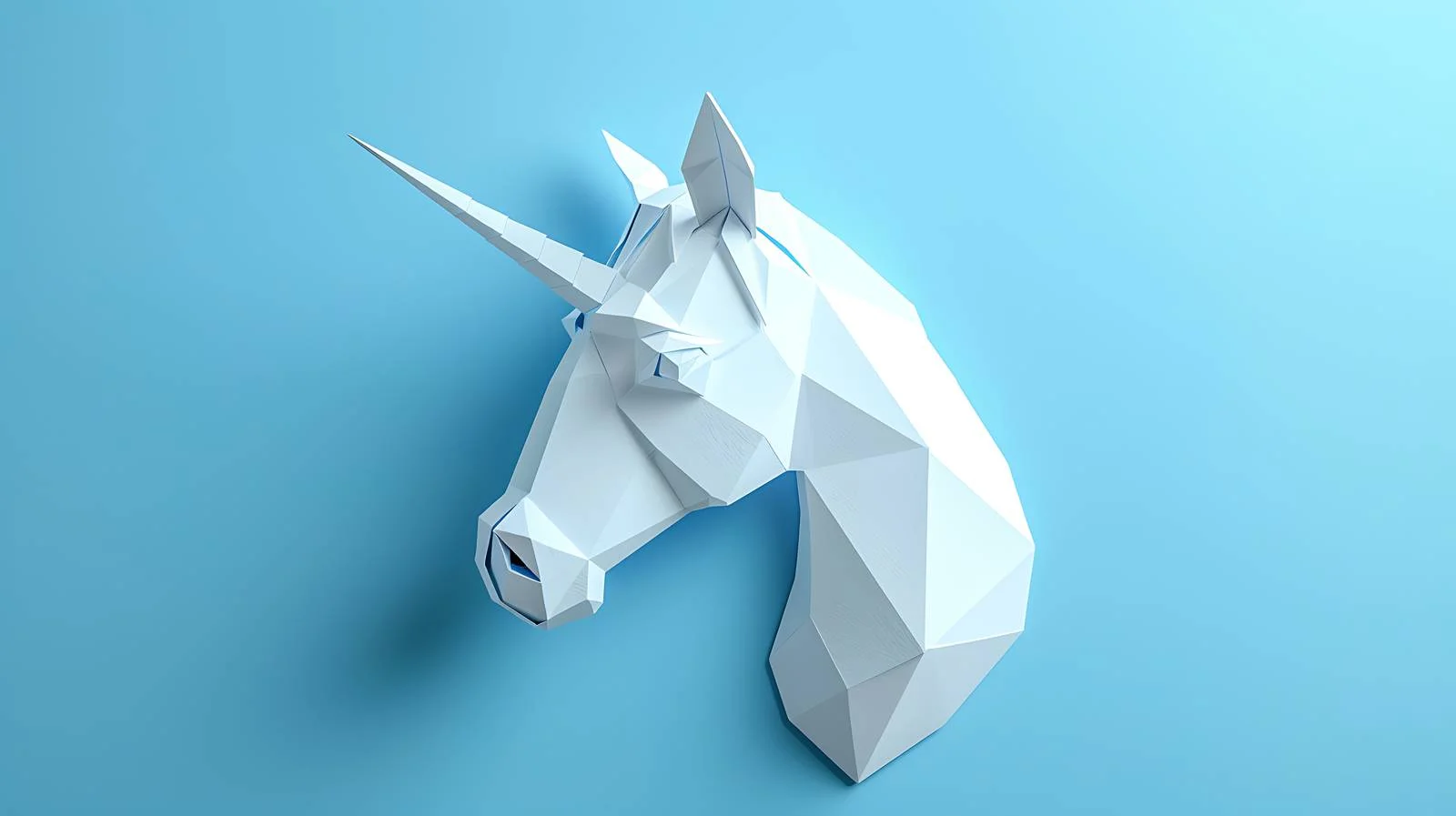 White Unicorn Papercraft Model — free download from Dotvec