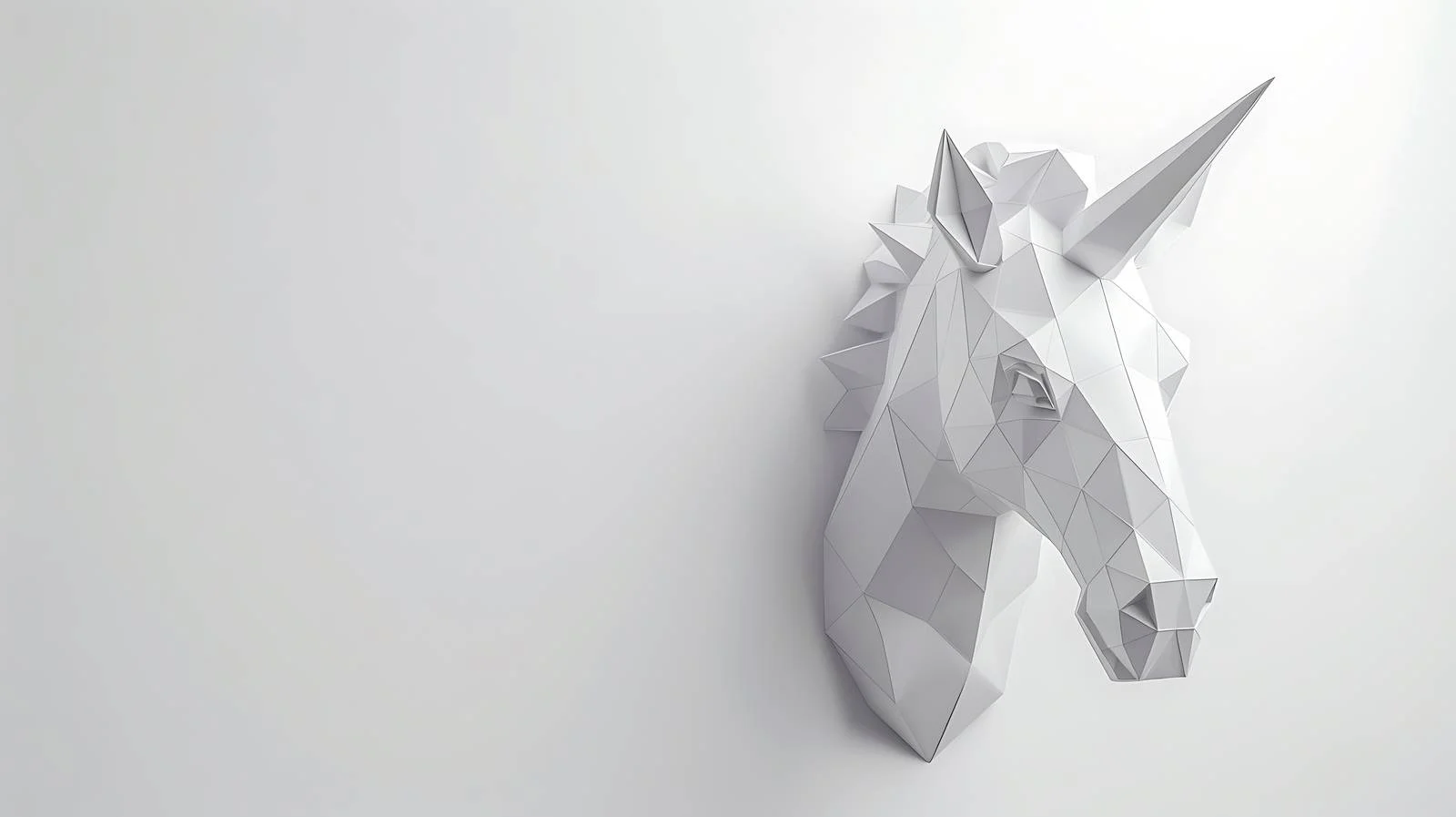 White Unicorn Head Papercraft Model — free download from Dotvec