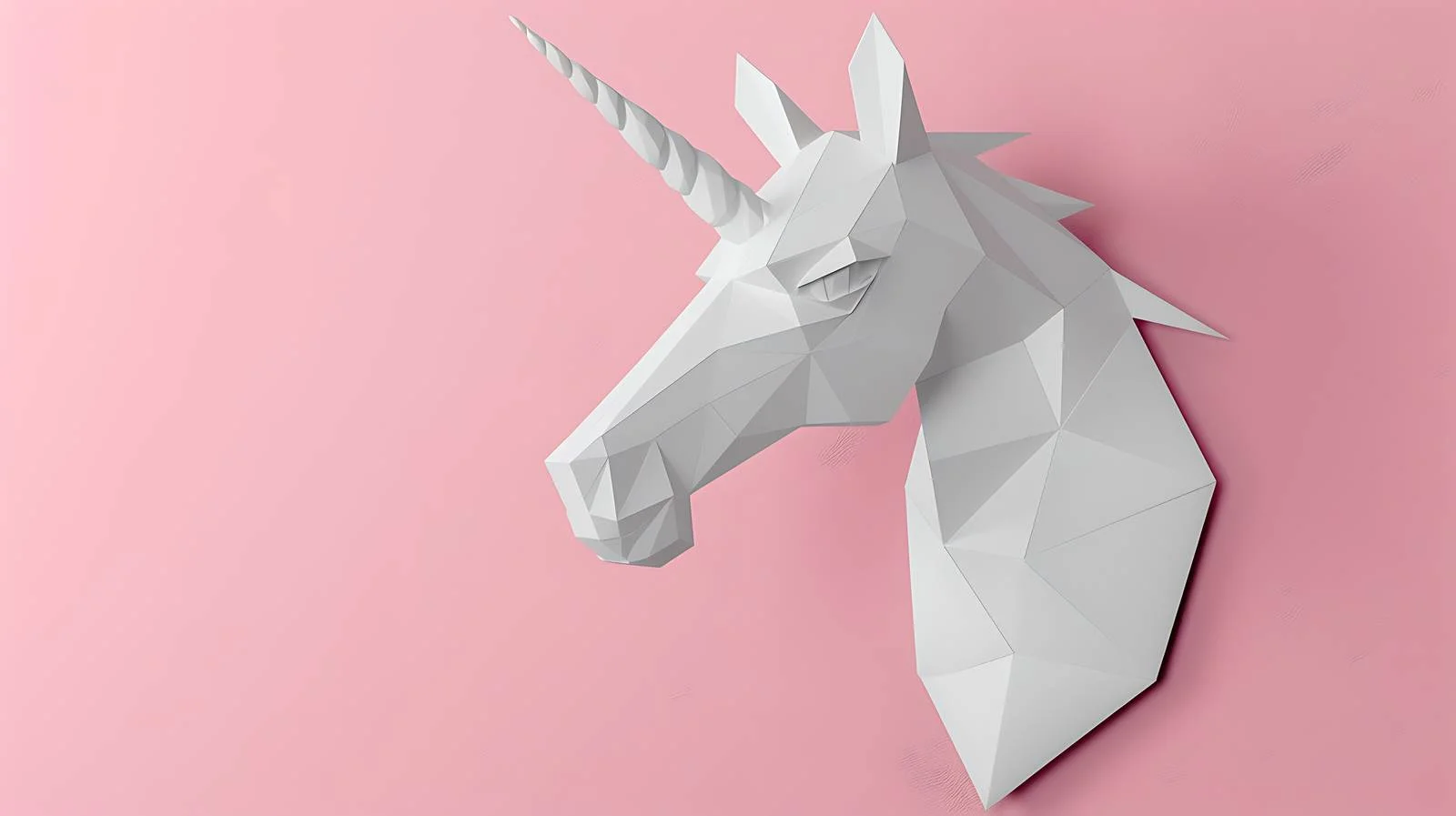 Paper Unicorn Head on Pink Background — free download from Dotvec