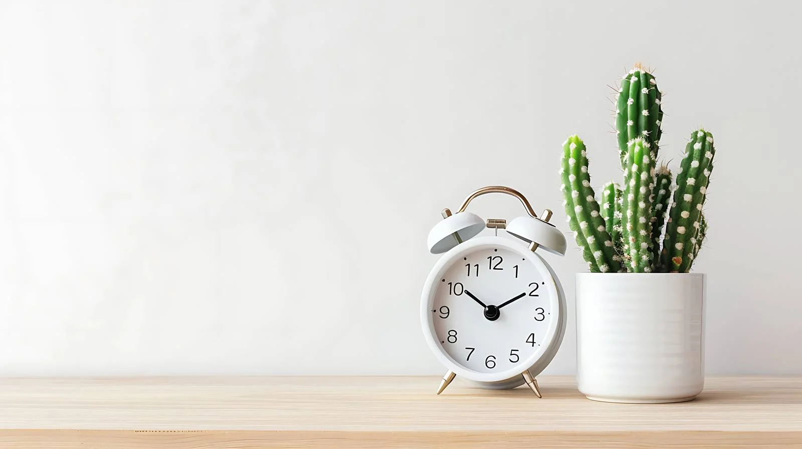 Minimalist Desk Clock with Plant — free download from Dotvec