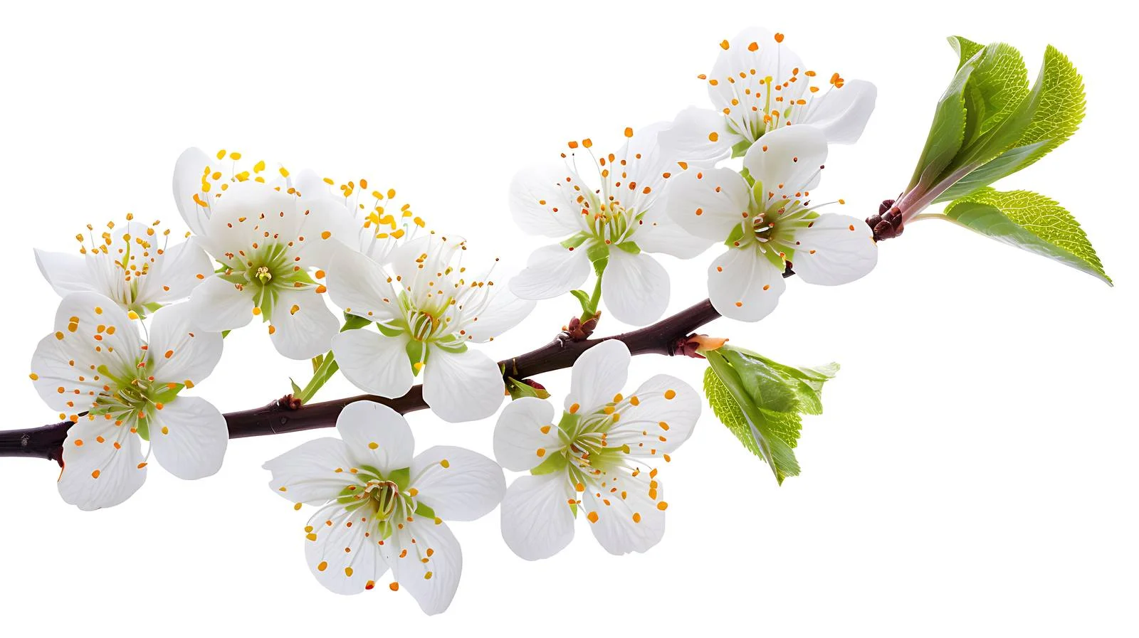 Cherry Plum Tree Blossoming in White — free download from Dotvec