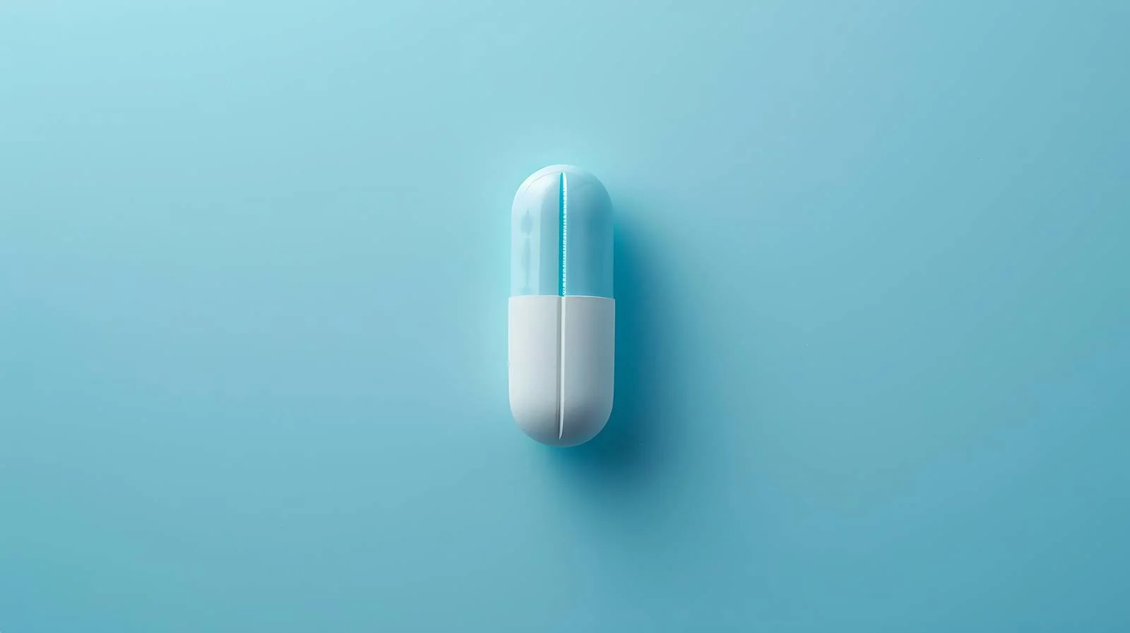 White Pill Capsule on Blue Background — free download from Dotvec