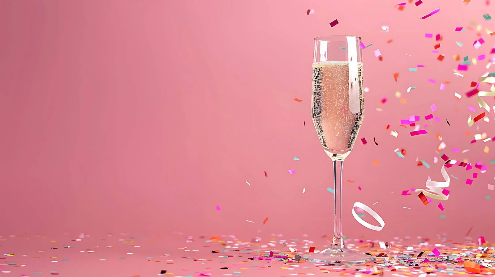 Elegant Celebratory Champagne Glass with Confetti — free download from Dotvec