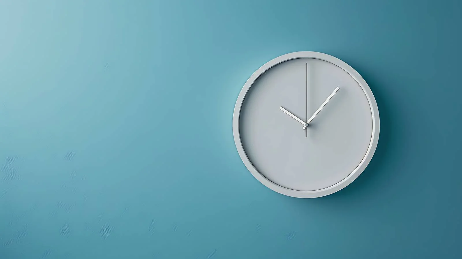 Minimalistic White Clock on Blue Wall — free download from Dotvec
